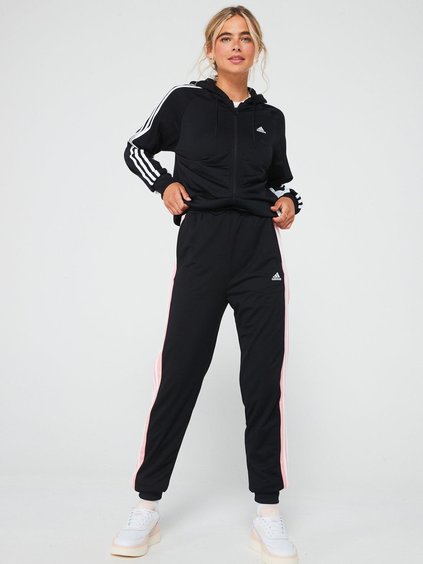 adidas Sportswear Womens Boldblock Tracksuit Black pink Very