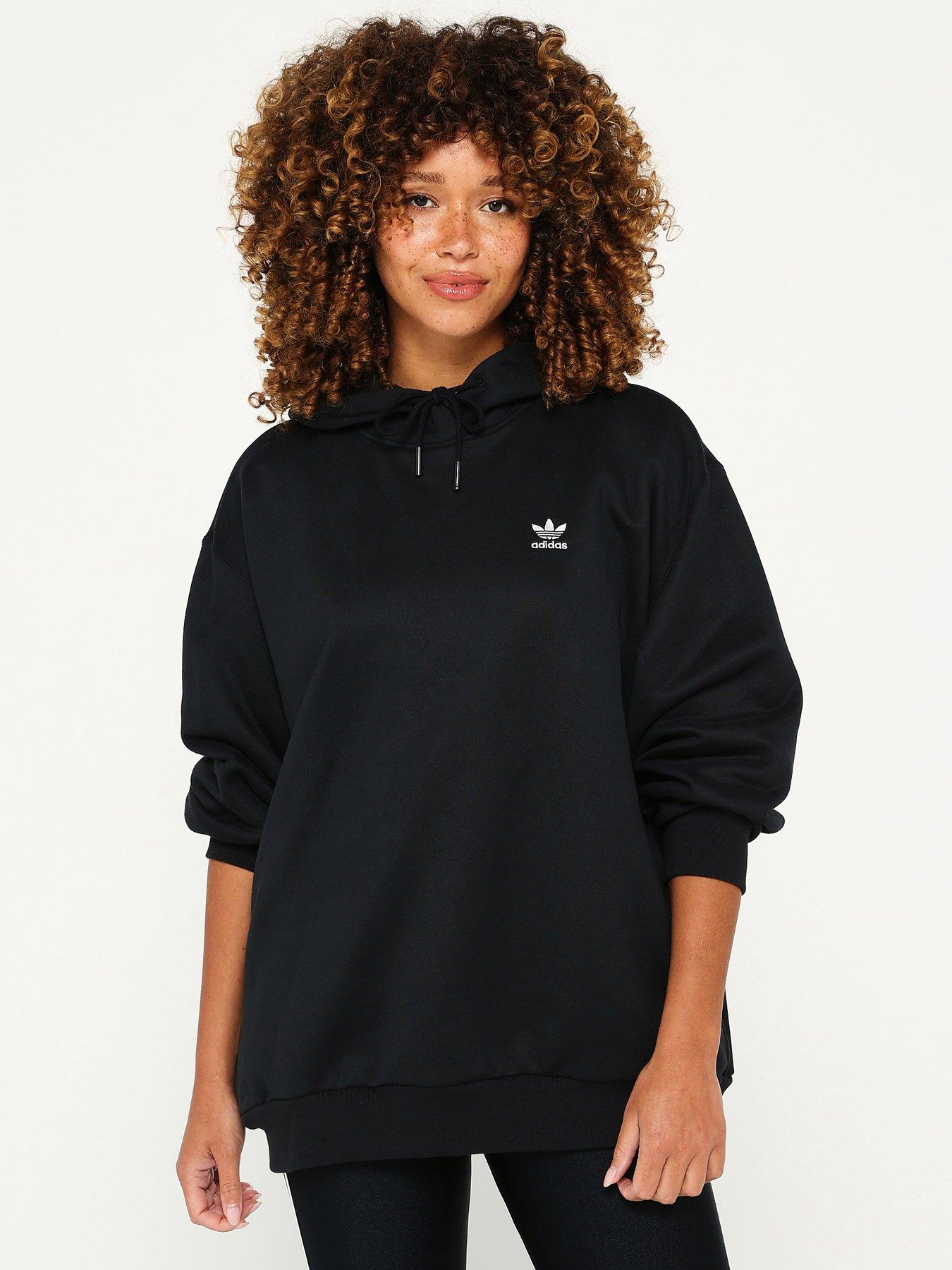 Black long hoodie women's best sale