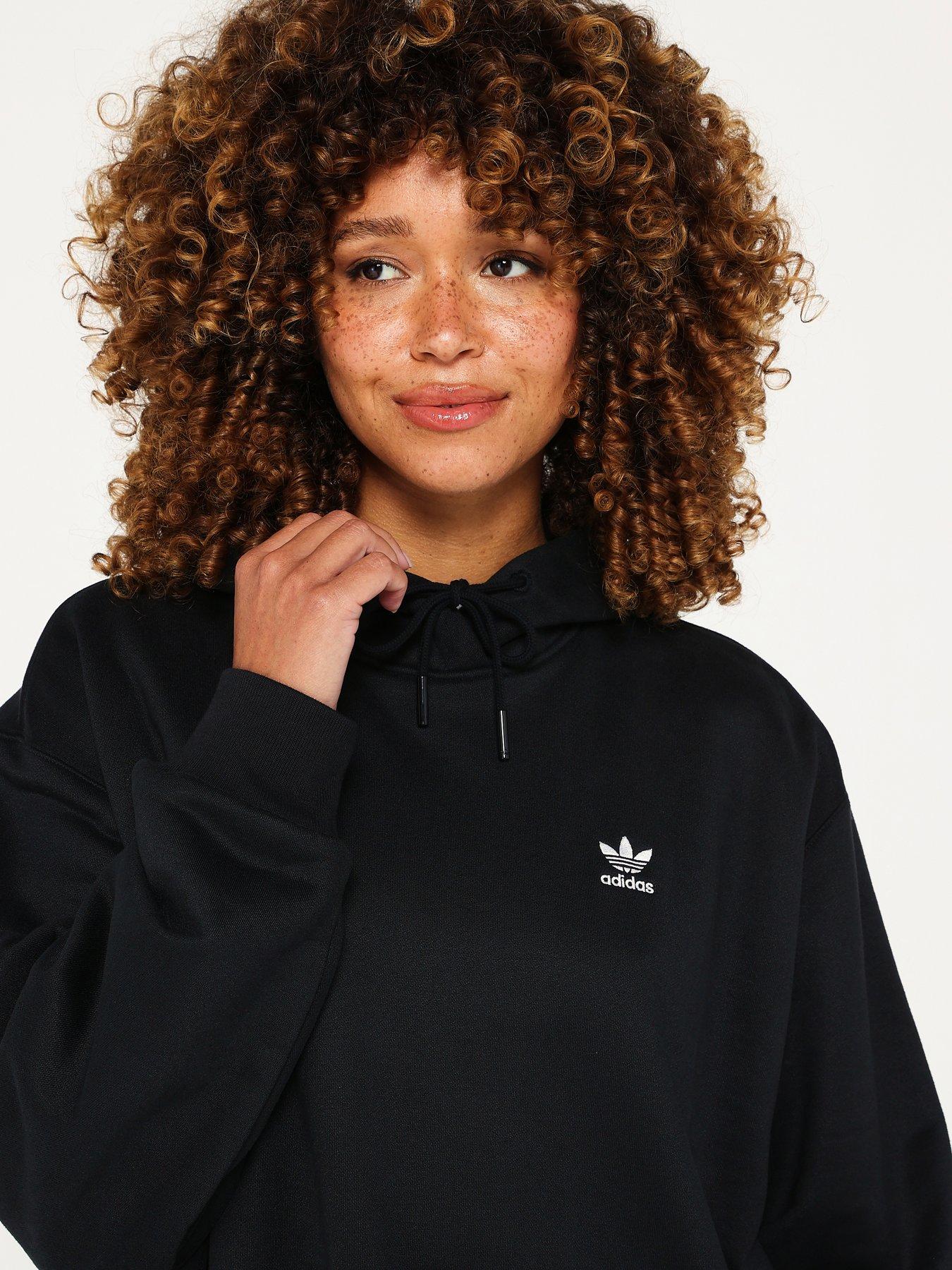 Adidas trefoil oversize hoodie black best sale