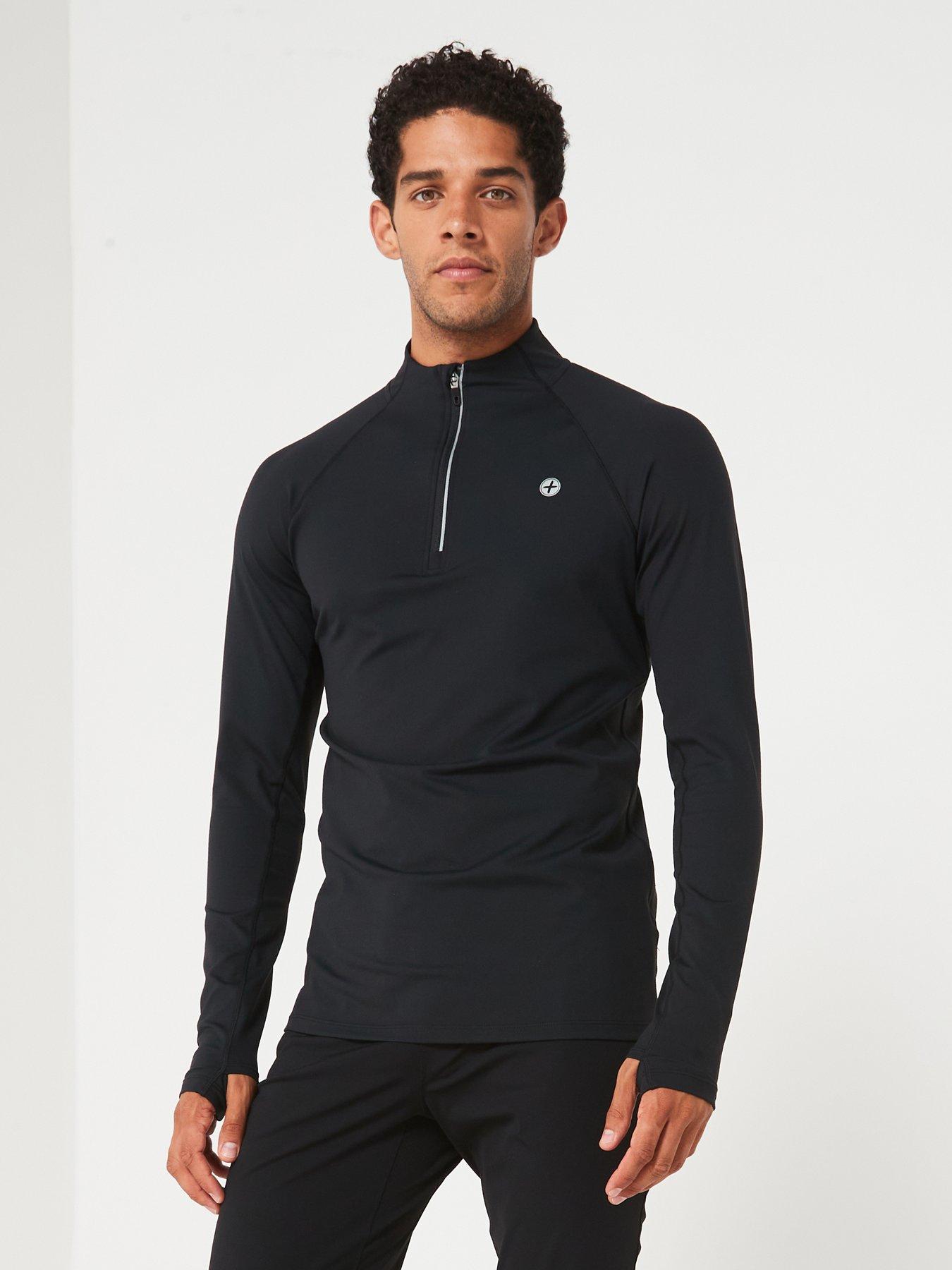 Gym + Coffee Mens Training Relentless 1/4 Zip Top - Black