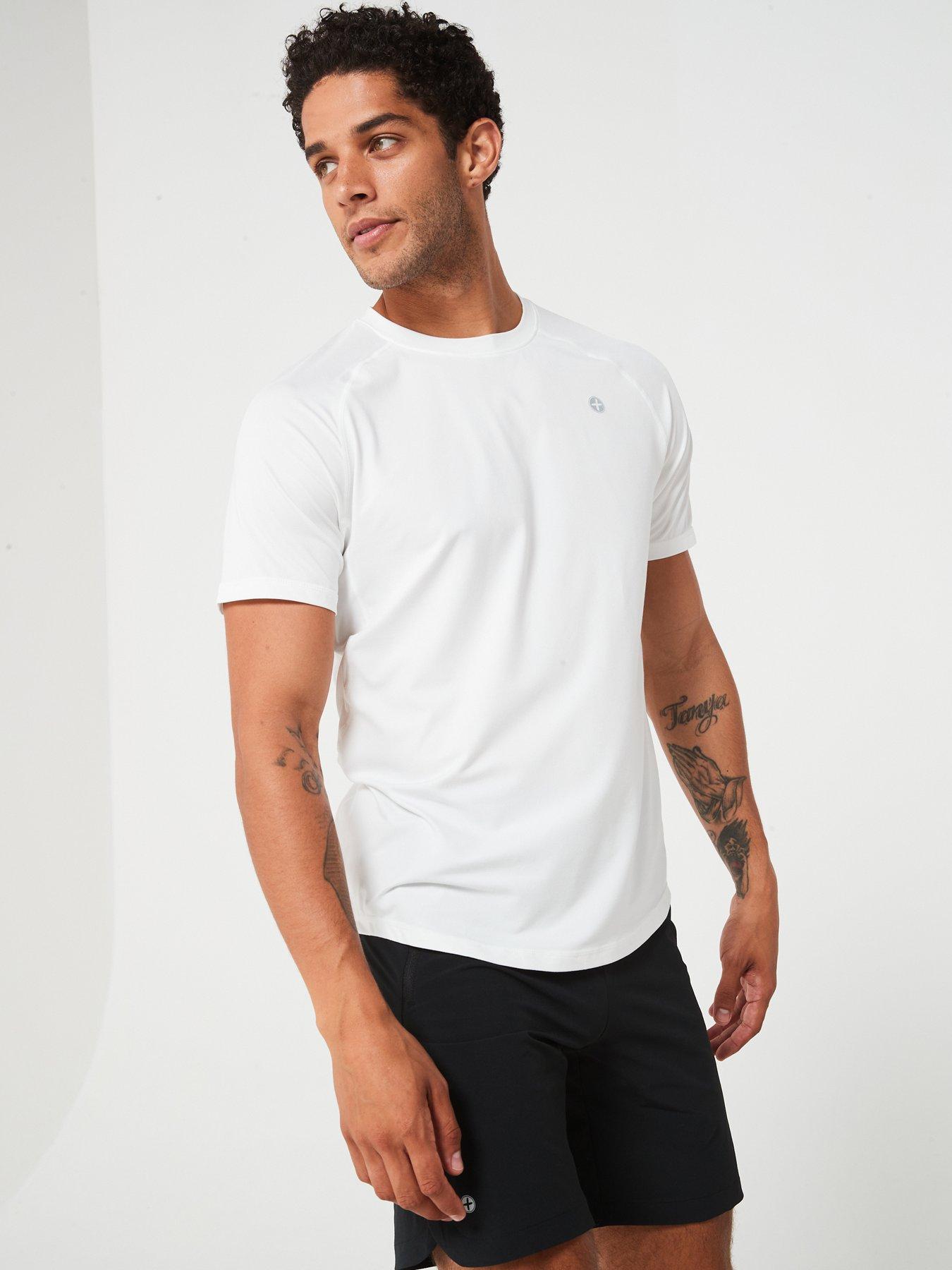 Gym + Coffee Mens Training Relentless T-Shirt - White