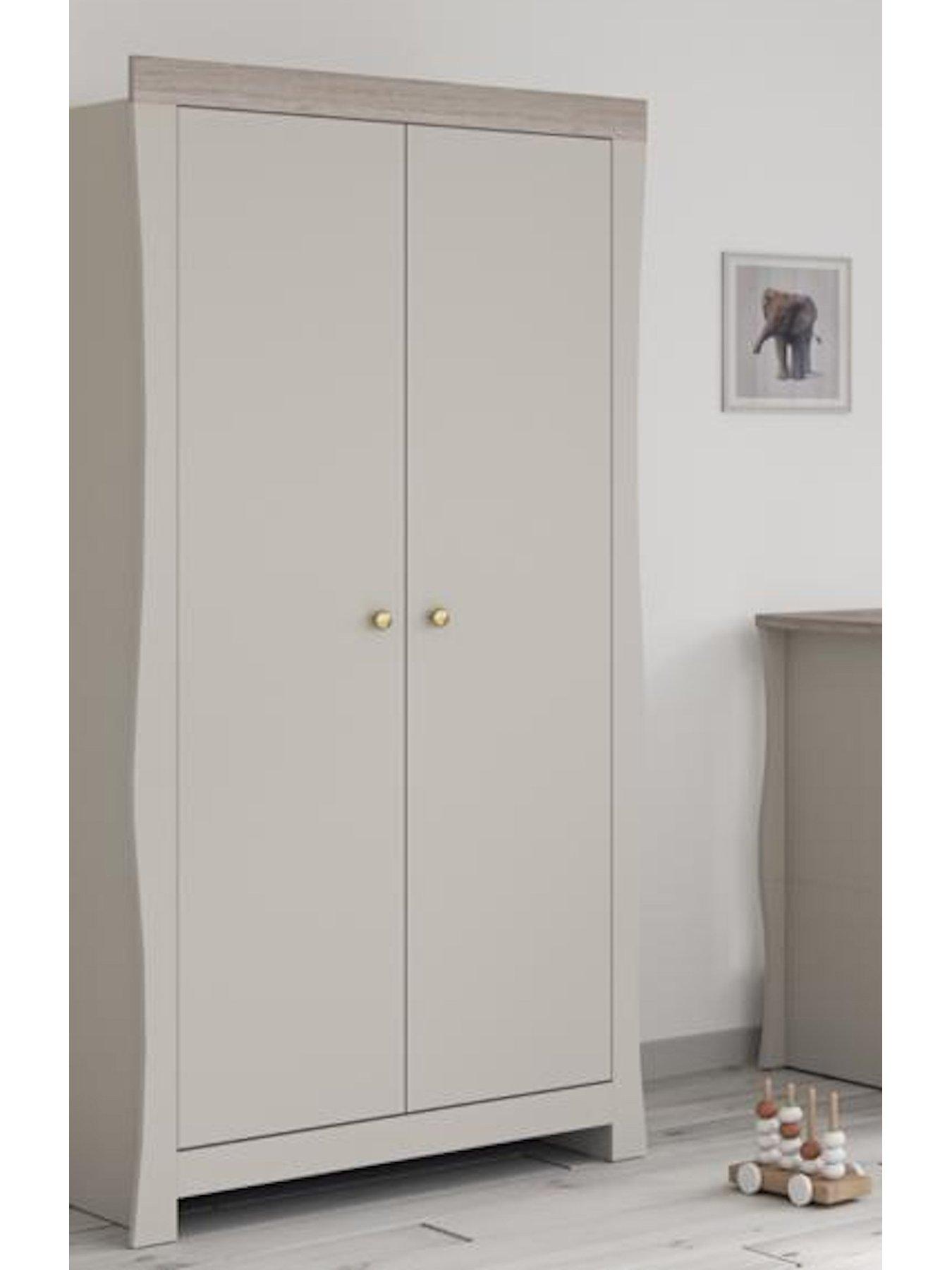 Product photograph of Little Acorns Celeste Double Wardrobe - Cashmere Amp Grey Ash from very.co.uk