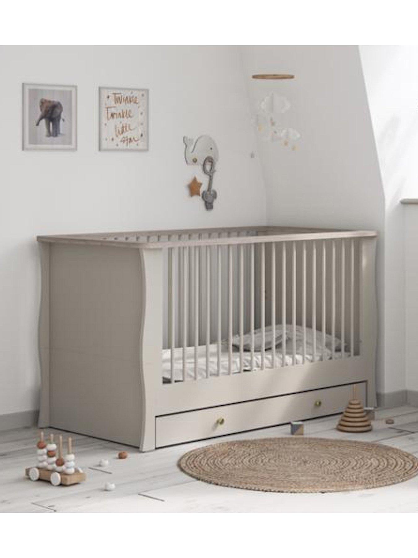 Product photograph of Little Acorns Celeste Cot Bed - Cashmere Grey Ash from very.co.uk