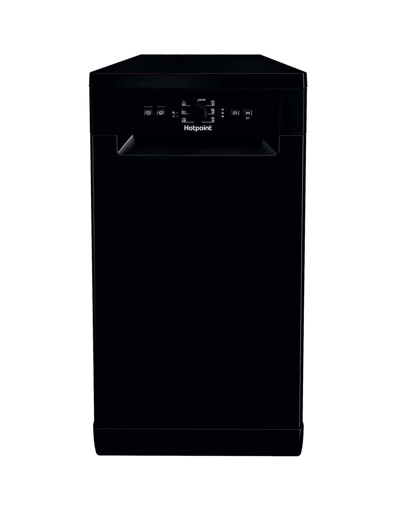 Hotpoint Slimline HF9E1B19BUK Freestanding Dishwasher Black very.co.uk