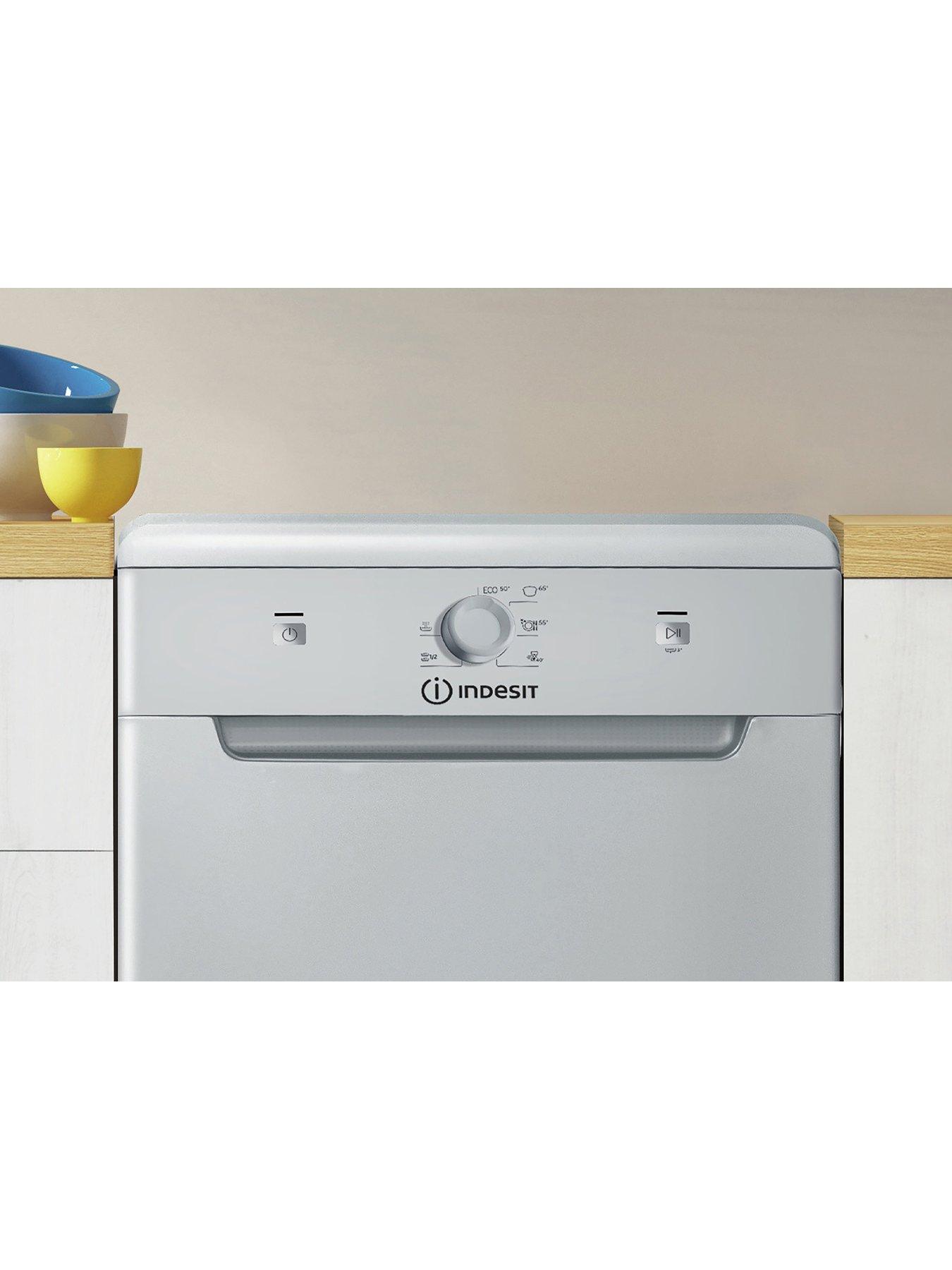 Indesit Slimline DF9E1B10SUK Freestanding Dishwasher Silver Very.co.uk