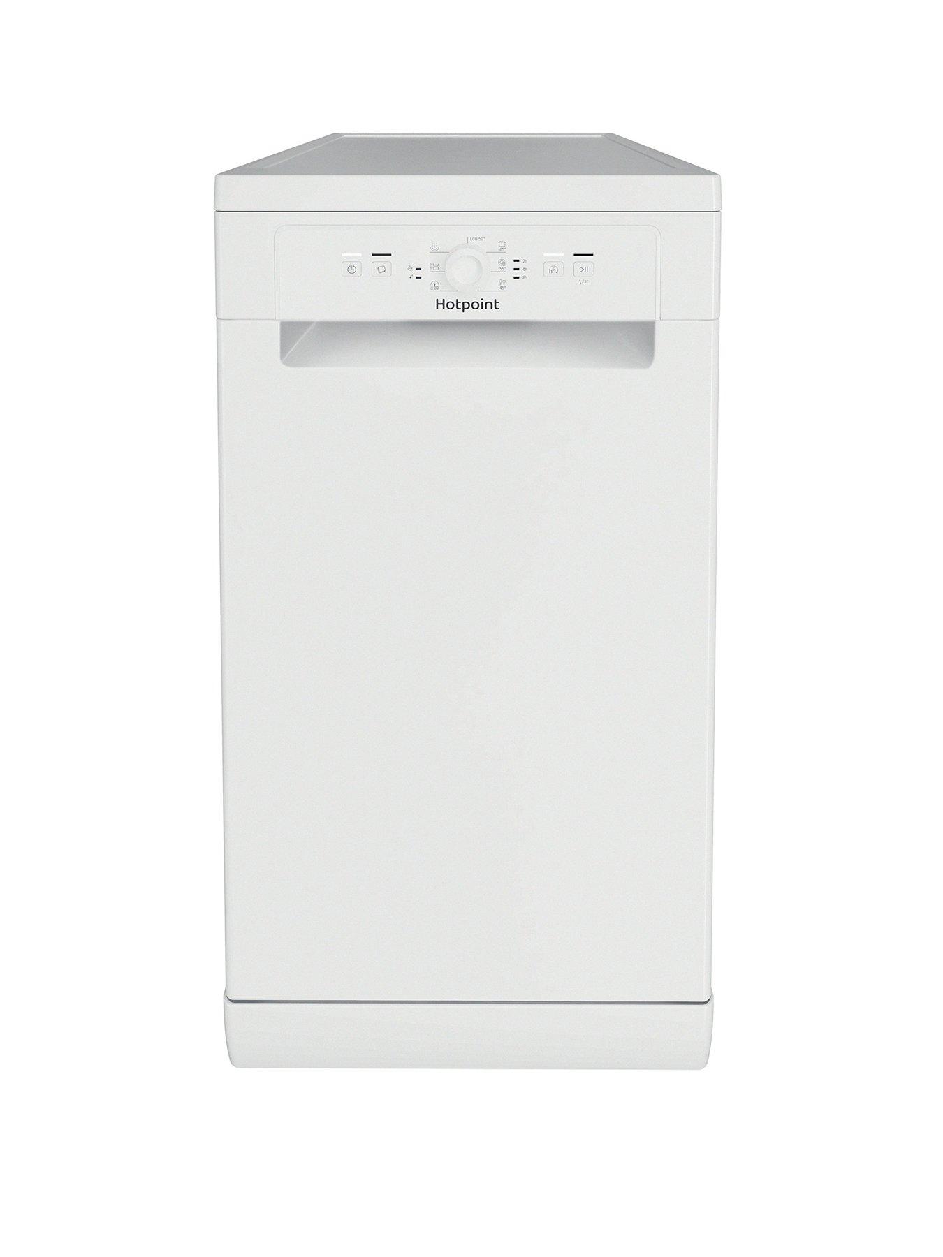 undefined Slimline HF9E1B19UK Freestanding Dishwasher - White