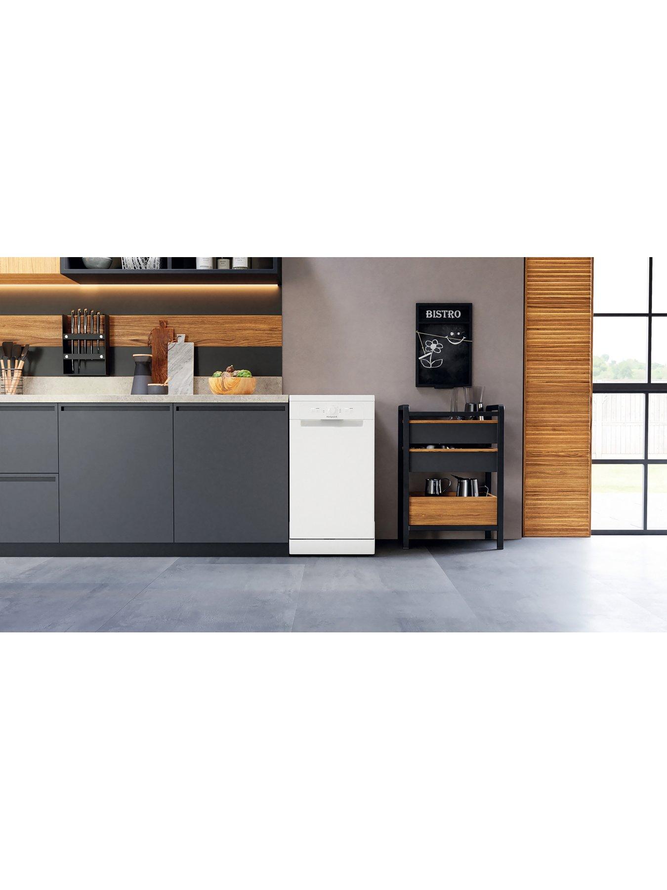 Image 3 of 7 of Hotpoint Slimline HF9E1B19UK Freestanding Dishwasher - White