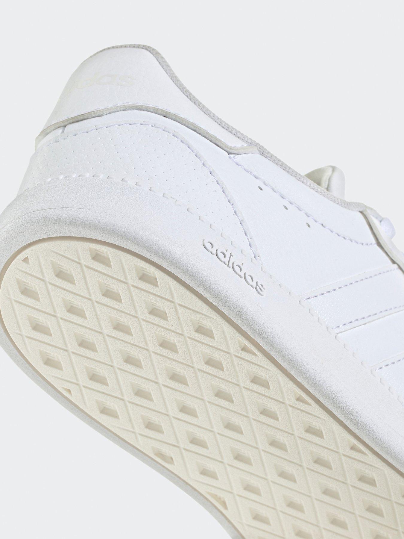 Adidas all white leather shoes sales