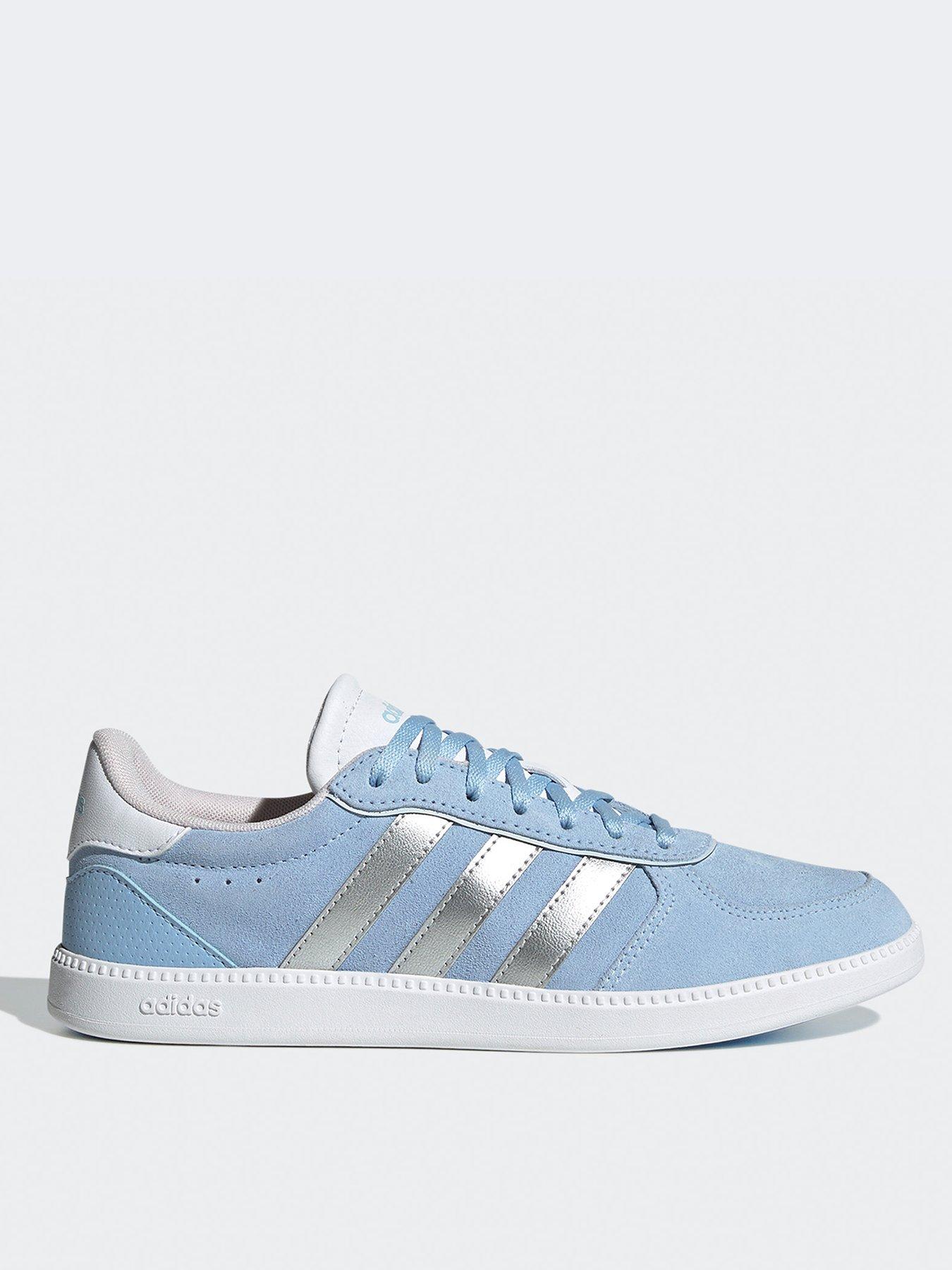 Adidas Sportswear Women's Breaknet Sleek Suede Trainer - Light Blue