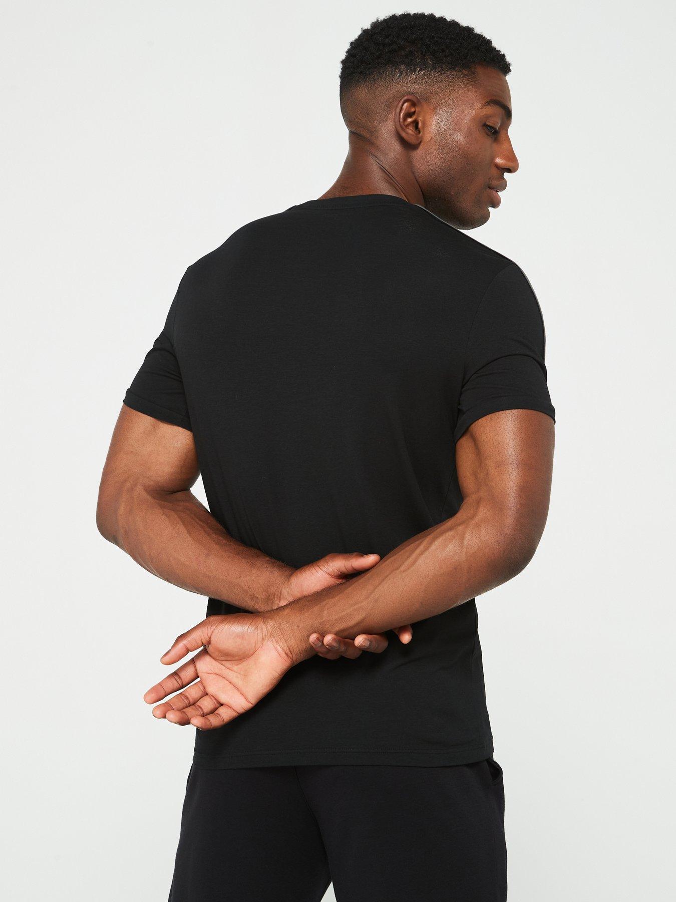 Image 2 of 5 of Emporio Armani Bodywear Left Chest Logo Taping T-Shirt - Black