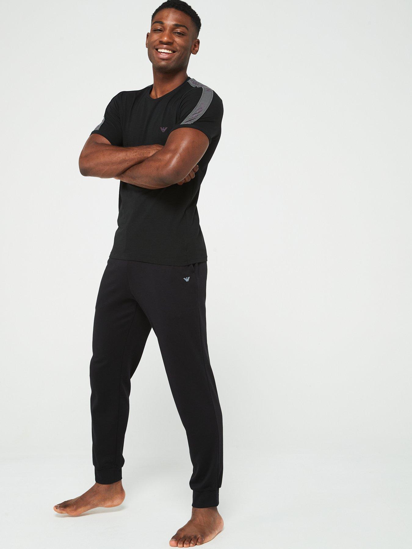 Image 3 of 5 of Emporio Armani Bodywear Left Chest Logo Taping T-Shirt - Black