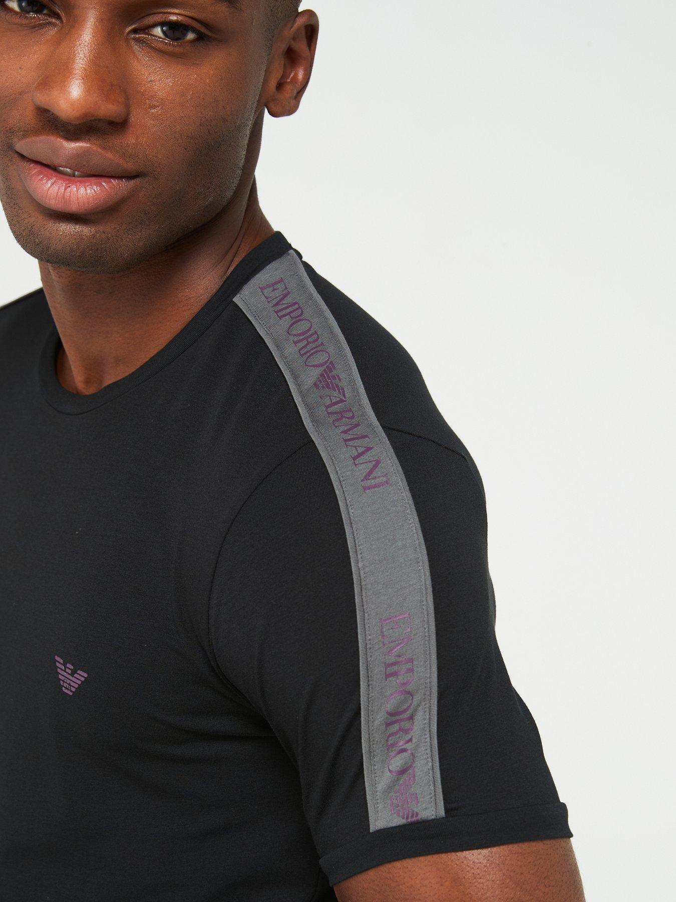 Image 4 of 5 of Emporio Armani Bodywear Left Chest Logo Taping T-Shirt - Black