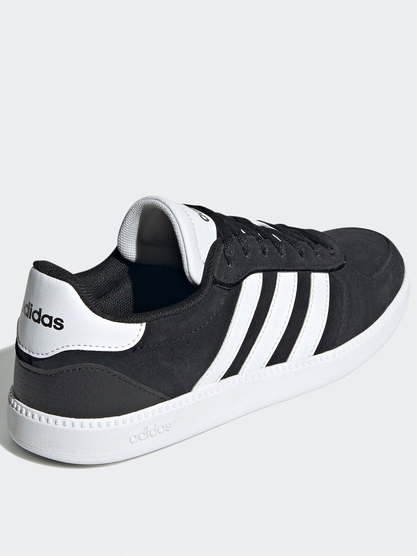 Adidas black and white suede best sale