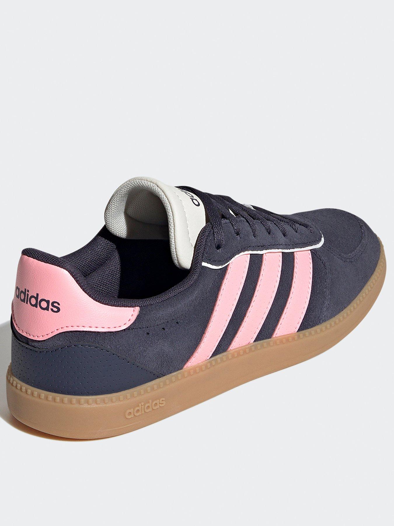 Image 2 of 6 of adidas Sportswear Women's Breaknet Sleek Suede Trainer - Navy/Pink