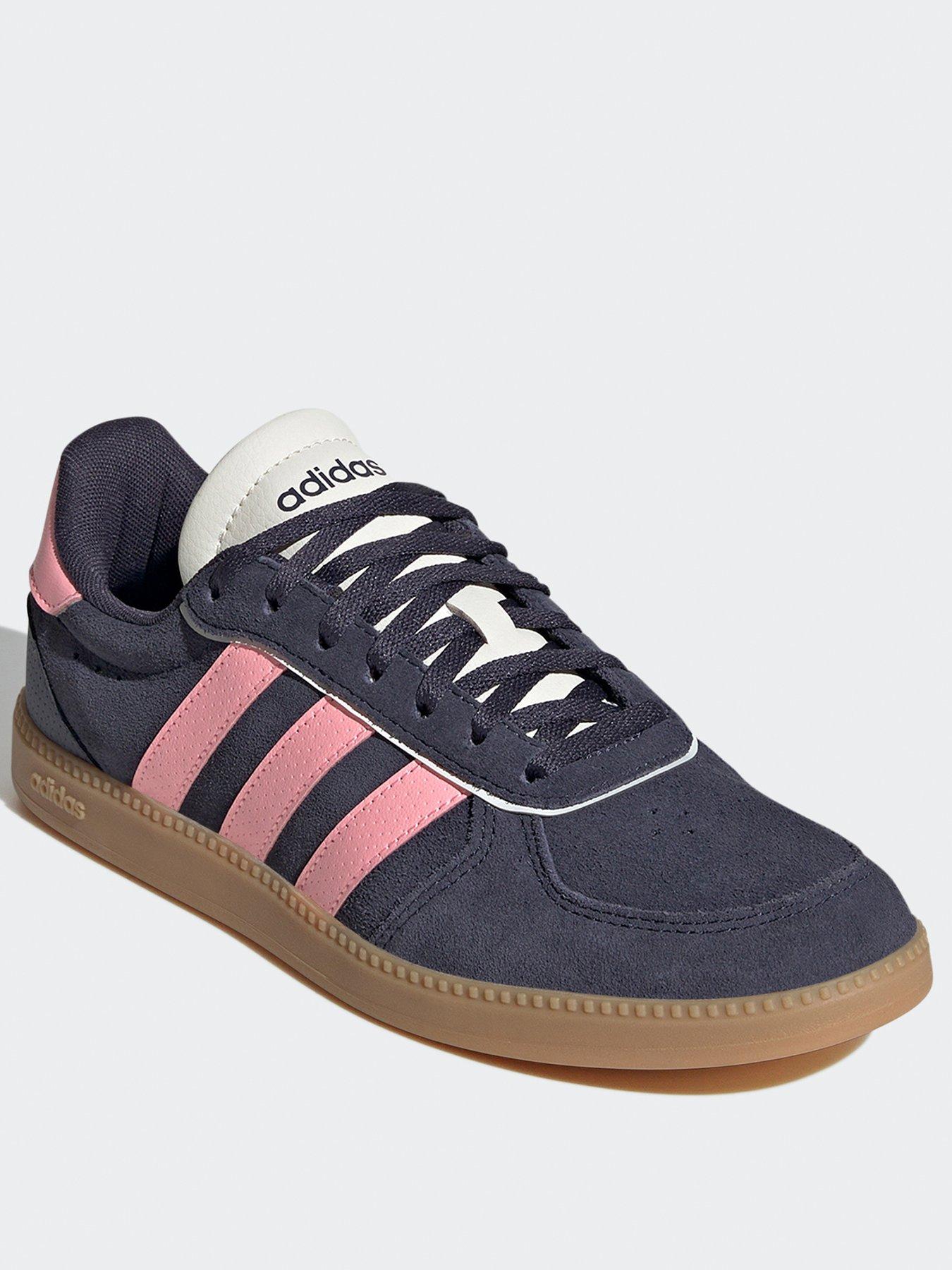 Image 3 of 7 of adidas Sportswear Women's Breaknet Sleek Suede Trainer - Navy/Pink