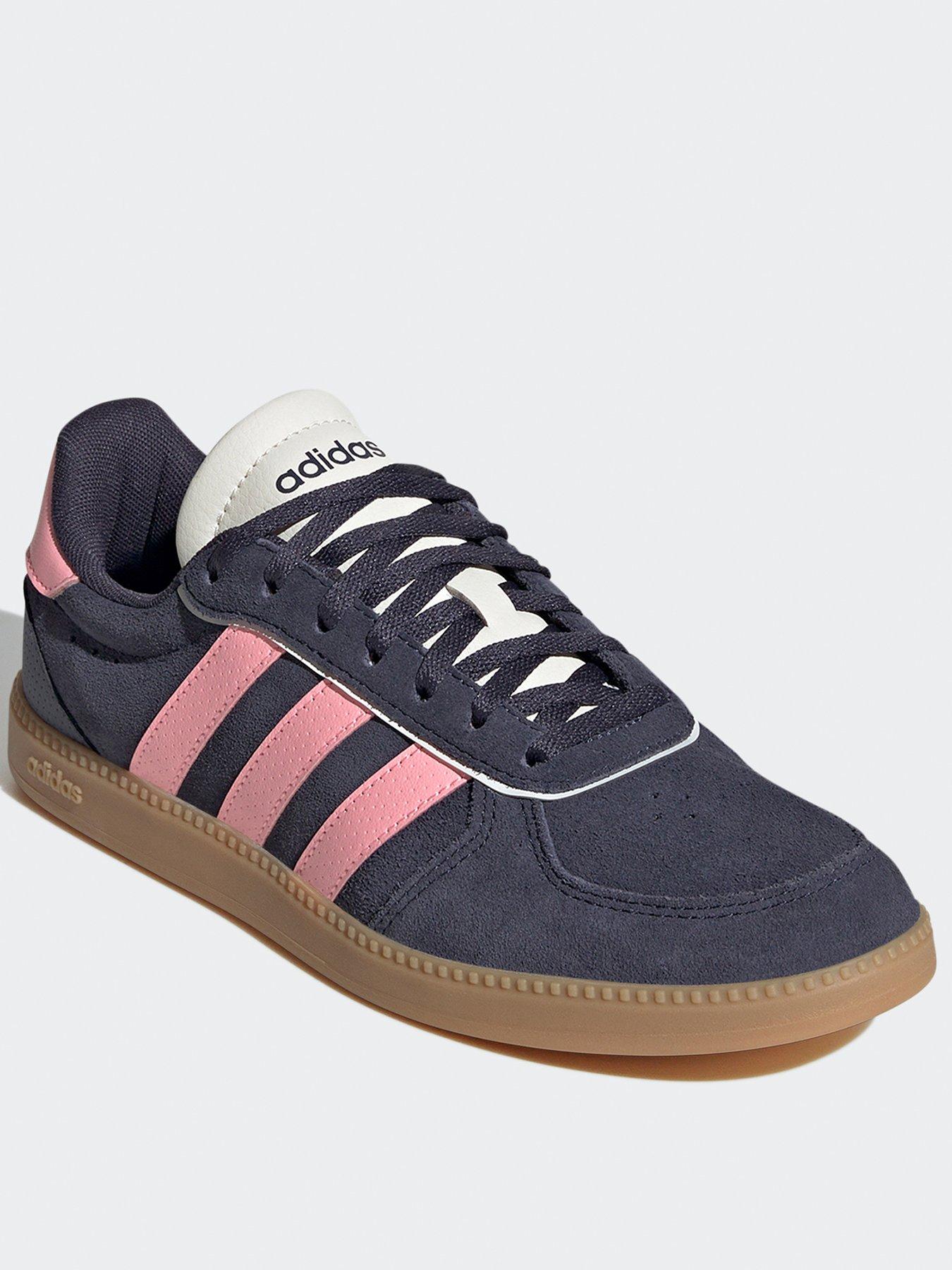 Image 3 of 6 of adidas Sportswear Women's Breaknet Sleek Suede Trainer - Navy/Pink
