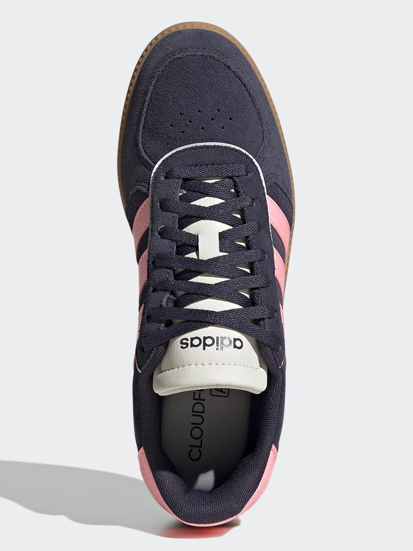 Image 4 of 6 of adidas Sportswear Women's Breaknet Sleek Suede Trainer - Navy/Pink