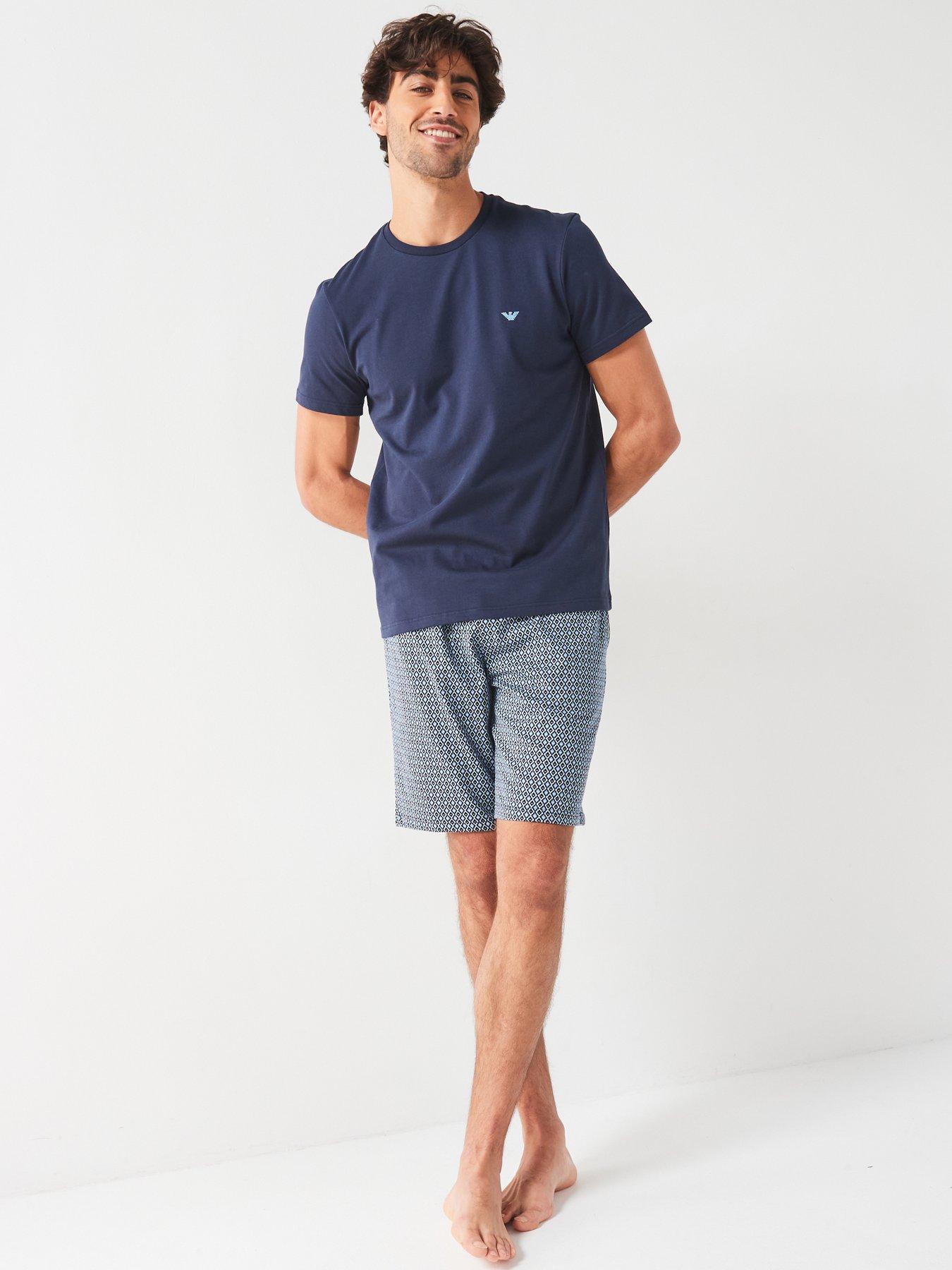 undefined Endurance Logo Waist T-Shirt  &  Patterned Shorts Lounge Set - Navy