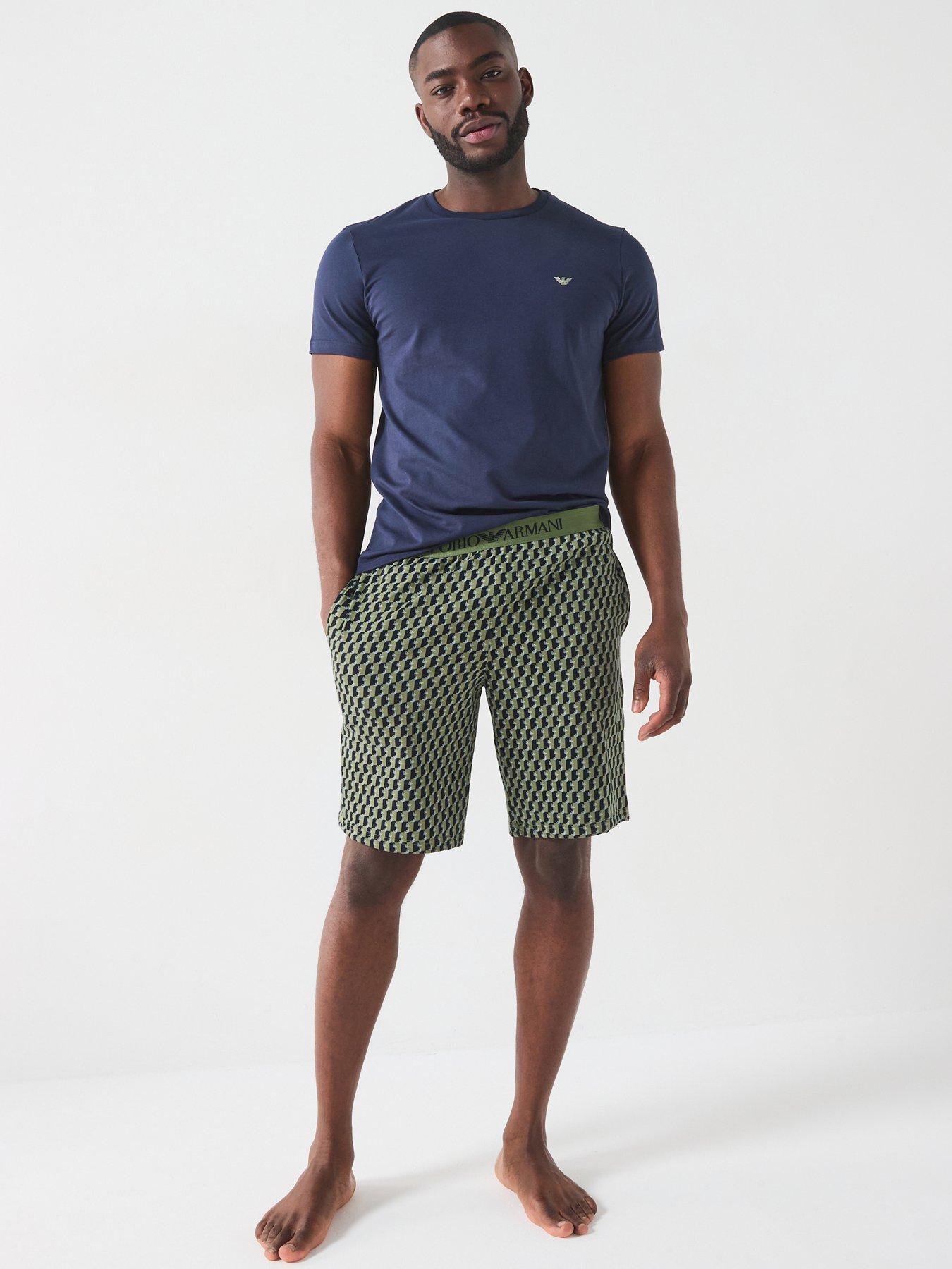 undefined Endurance Logo Waist T-Shirt  &  Patterned Shorts Lounge Set - Khaki