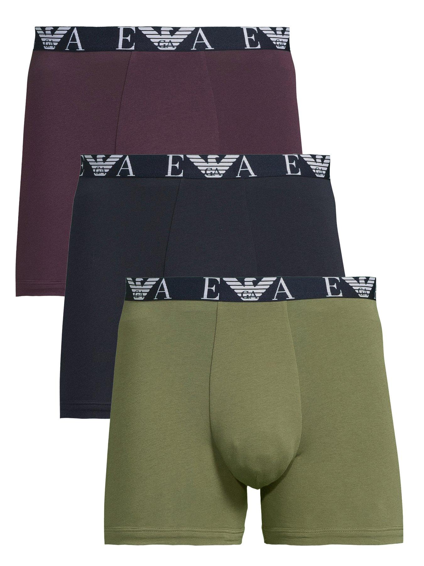Emporio Armani Bodywear 3 Pack Eva Waistband Stretch Cotton Boxers - Assorted
