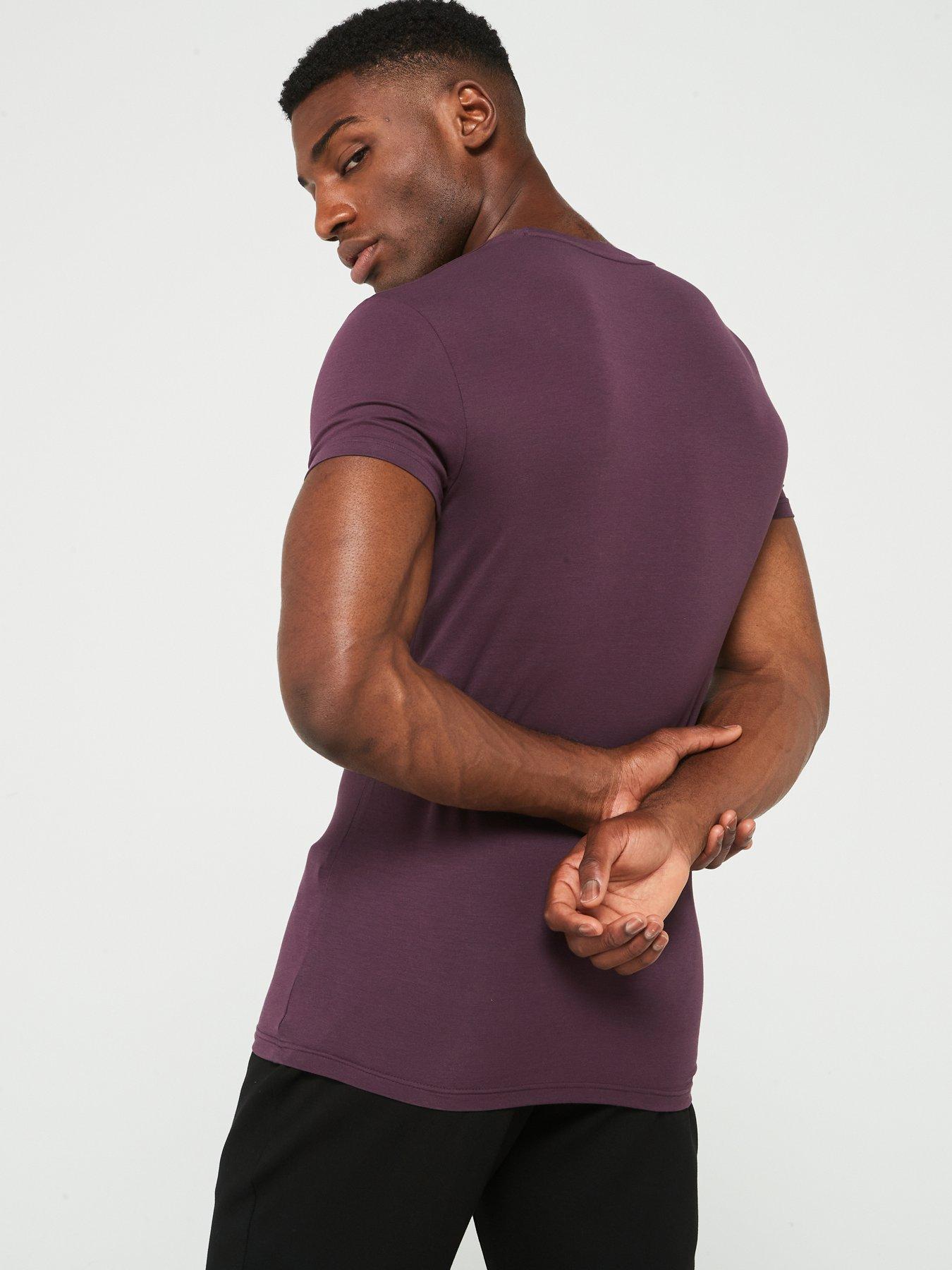 Image 2 of 5 of Emporio Armani Bodywear Chest Logo T-Shirt - Light Red
