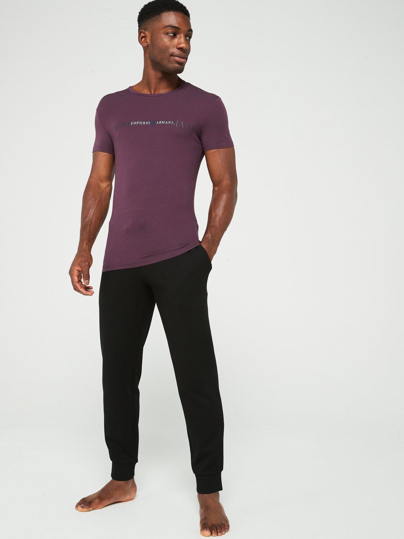 Image 3 of 5 of Emporio Armani Bodywear Chest Logo T-Shirt - Light Red