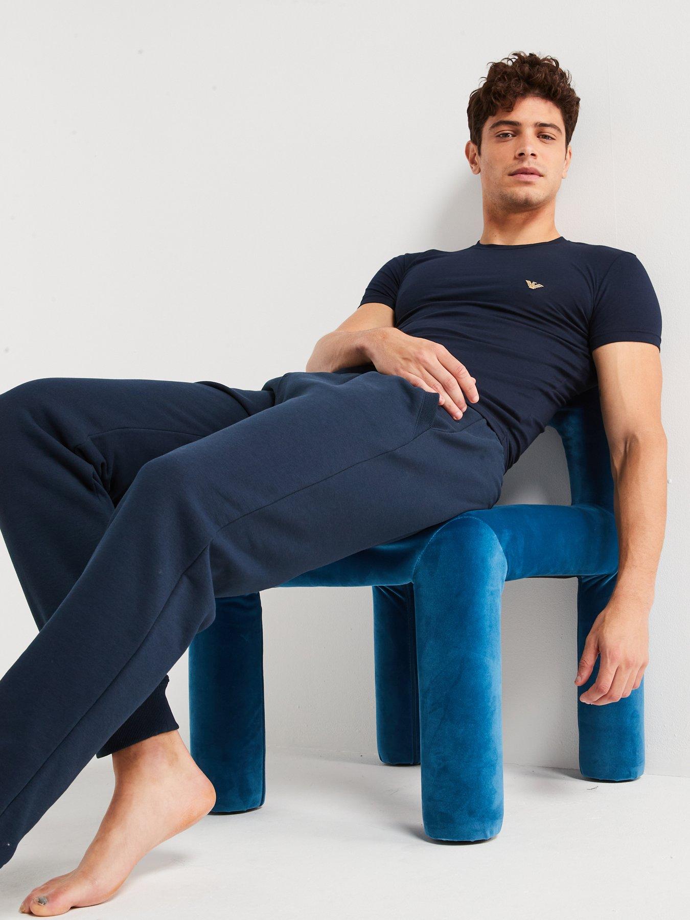 Image 3 of 6 of Emporio Armani Bodywear Left Chest Eagle Logo T-Shirt - Navy