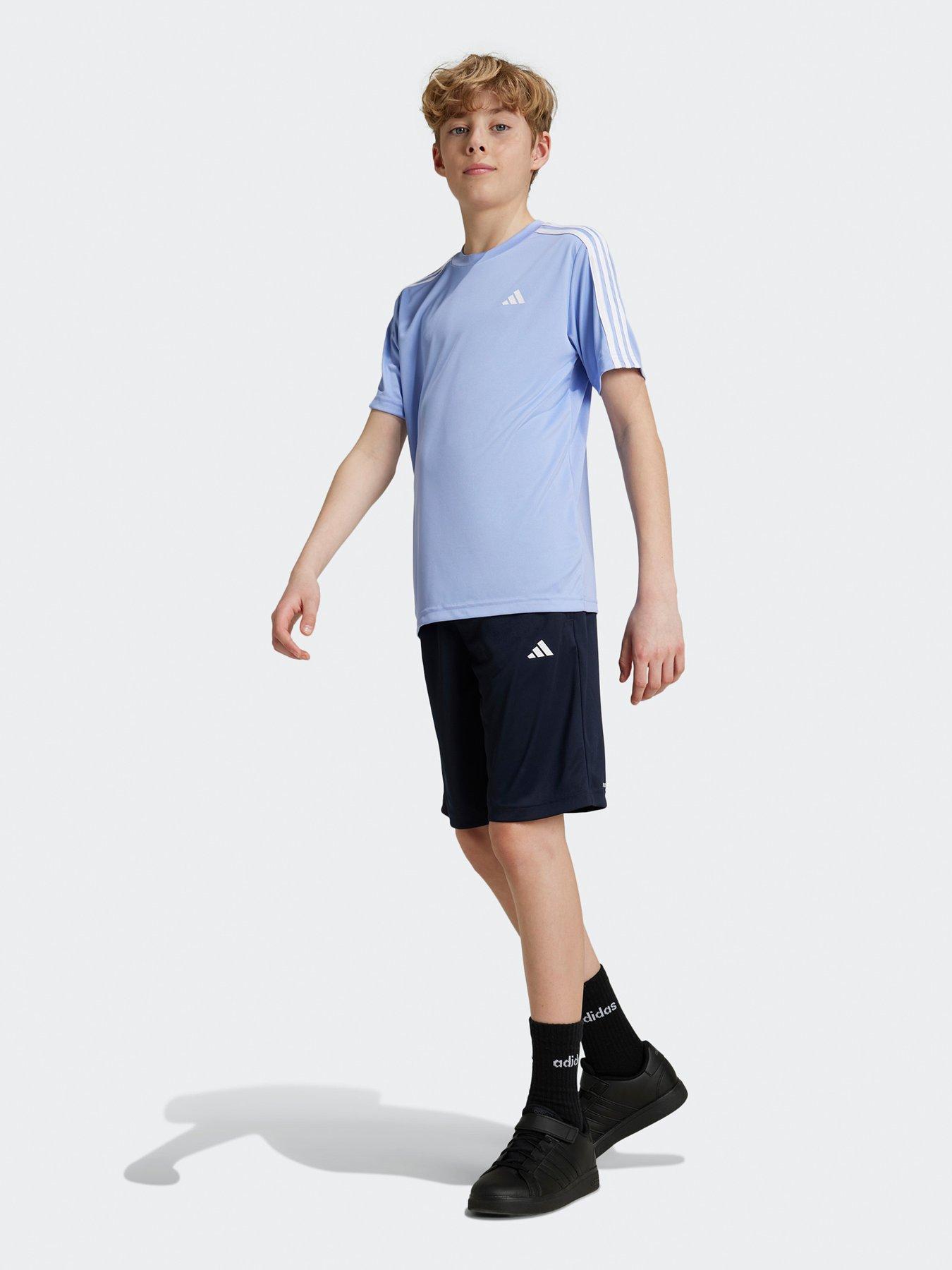 Image 2 of 5 of adidas Junior Boys Train Essentials 3 Stripe Set - Blue