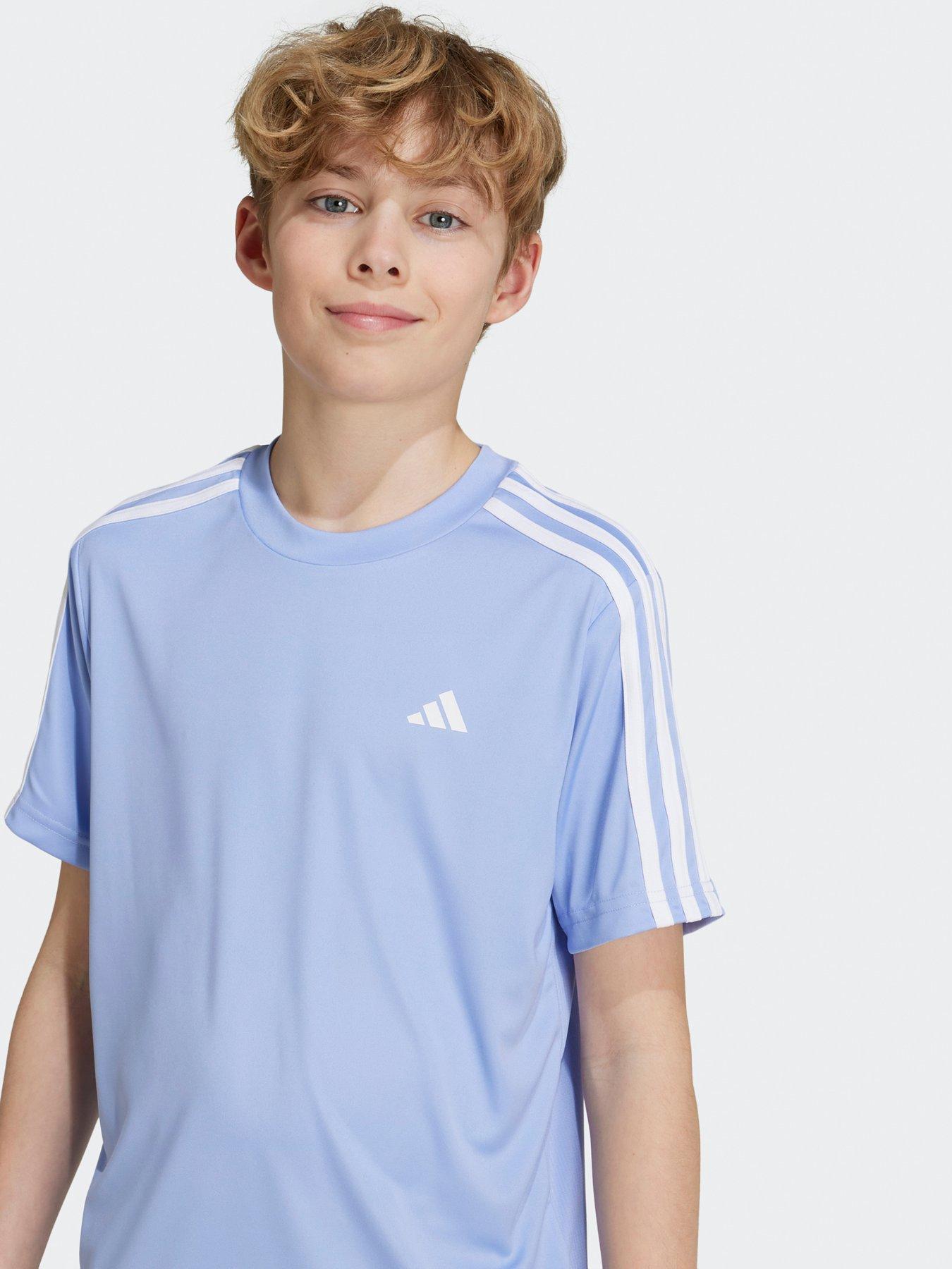 Image 5 of 5 of adidas Junior Boys Train Essentials 3 Stripe Set - Blue