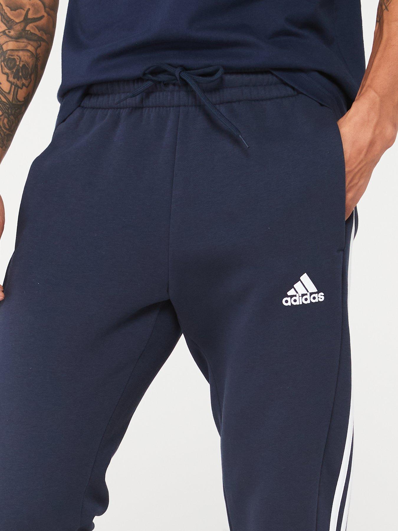 Mens 3 Stripe Fleece Pant Navy