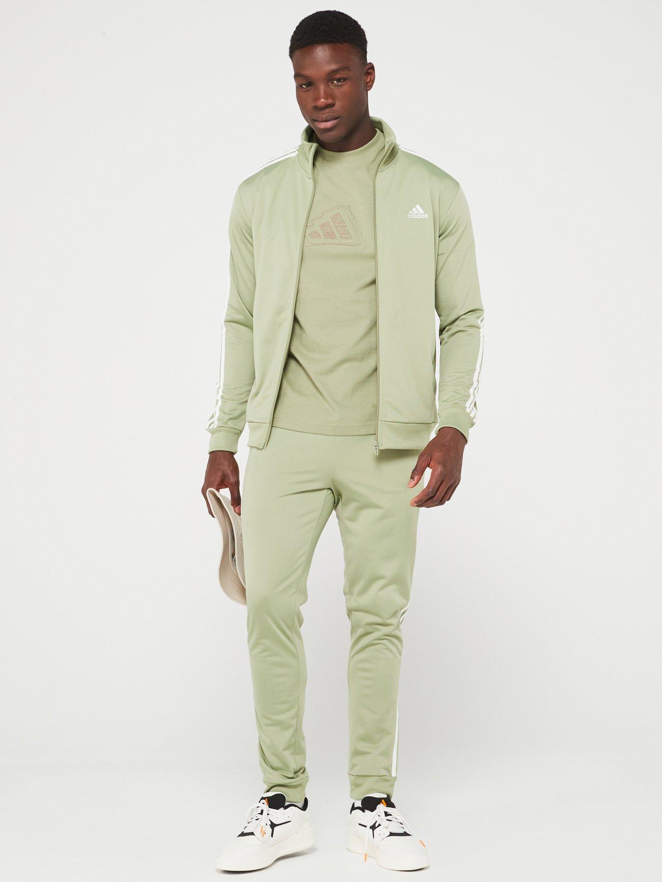 Mens adidas green tracksuit online