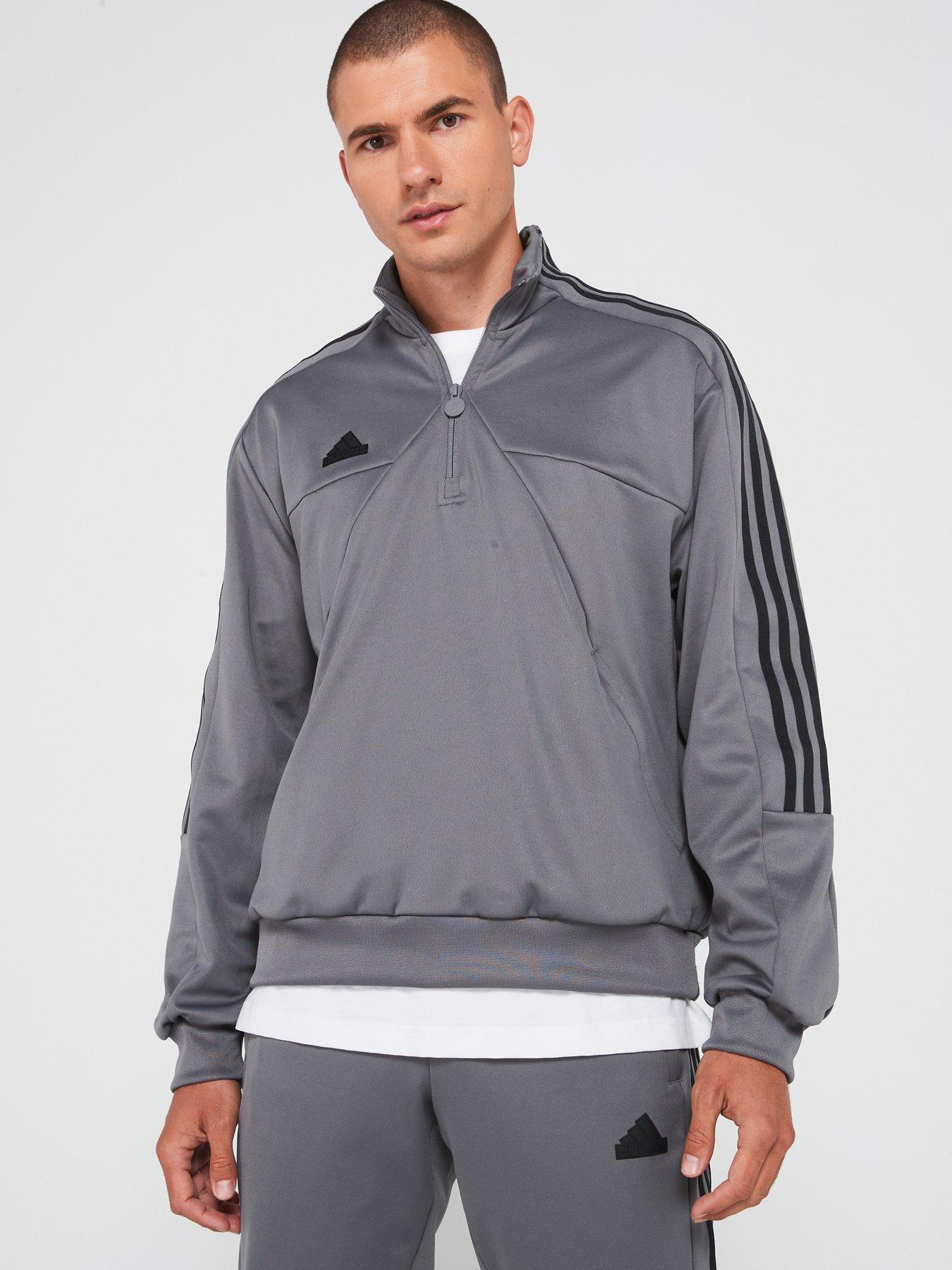undefined Mens Tiro Half Zip - Black/Grey