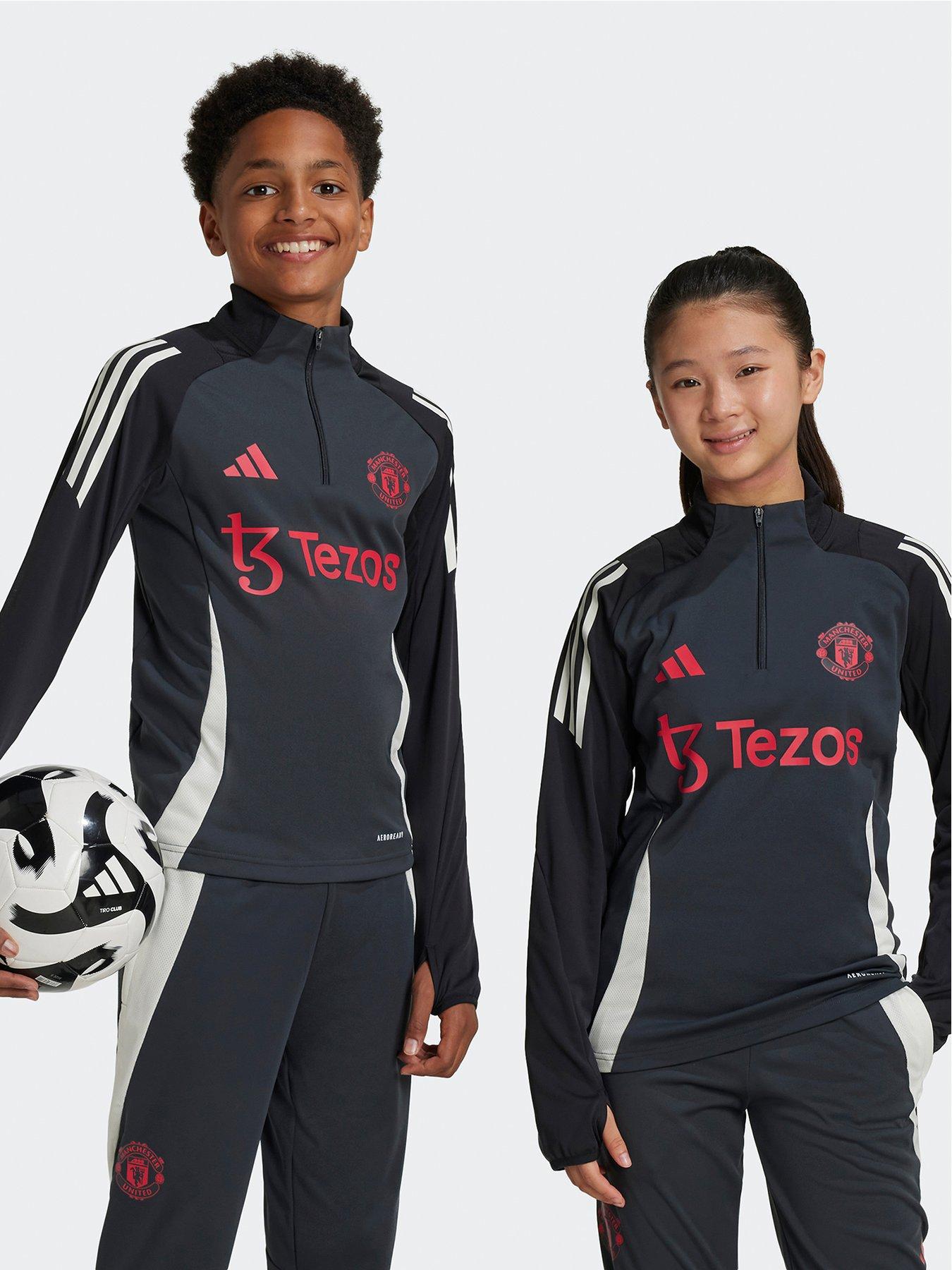 adidas manchester united 24/25 junior eu training top - black