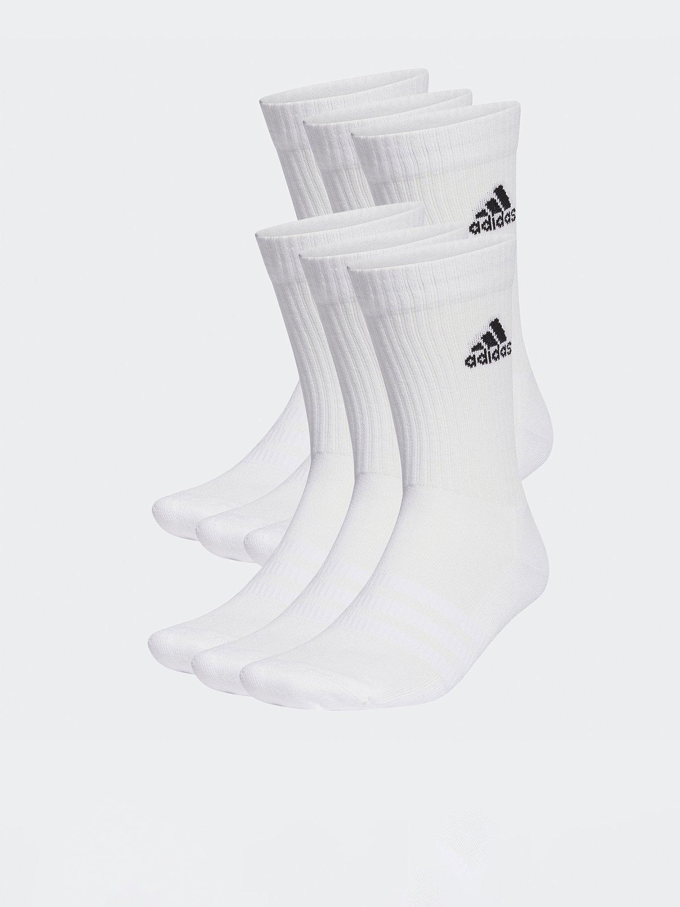 undefined Unisex Cushioned Sportswear Crew Socks - 6 Pack - White/black