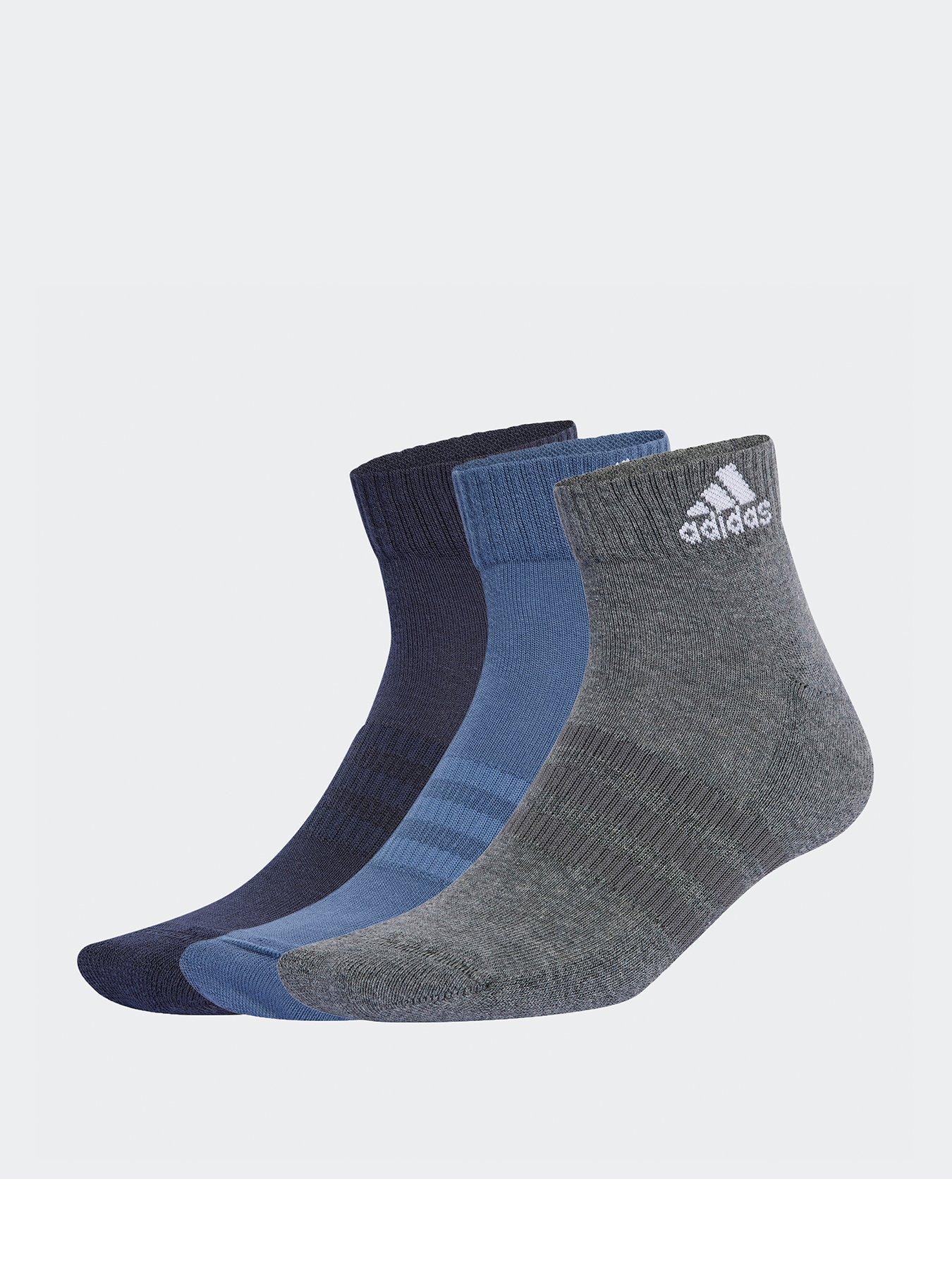 adidas Sportswear Unisex Cushioned Sportswear Ankle Socks - 3 Pack - Navy, Navy, Size Xs, Men