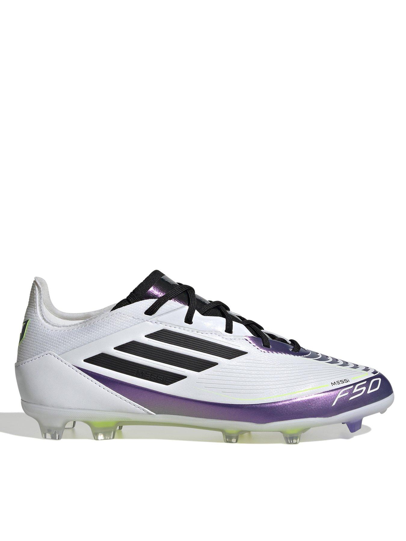 Image 1 of 7 of adidas Junior Messi F50 Pro Firm Ground Football Boots - White