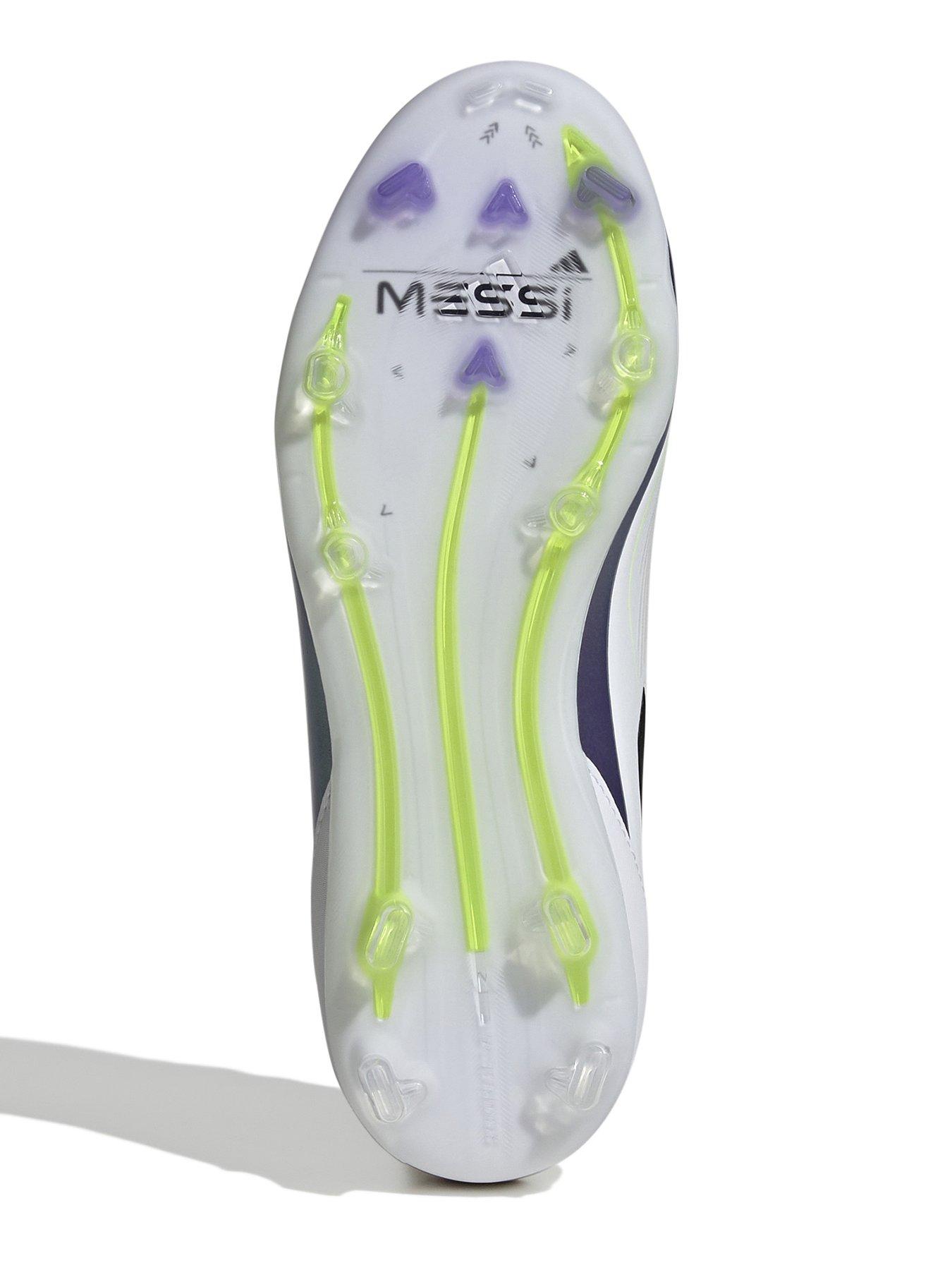 Image 5 of 7 of adidas Junior Messi F50 Pro Firm Ground Football Boots - White