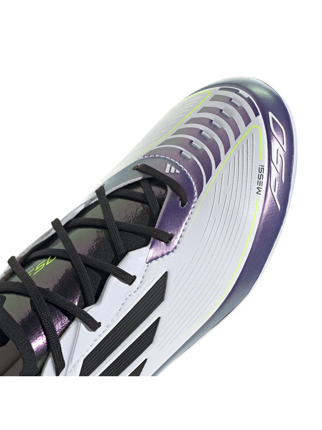 Image 6 of 7 of adidas Junior Messi F50 Pro Firm Ground Football Boots - White