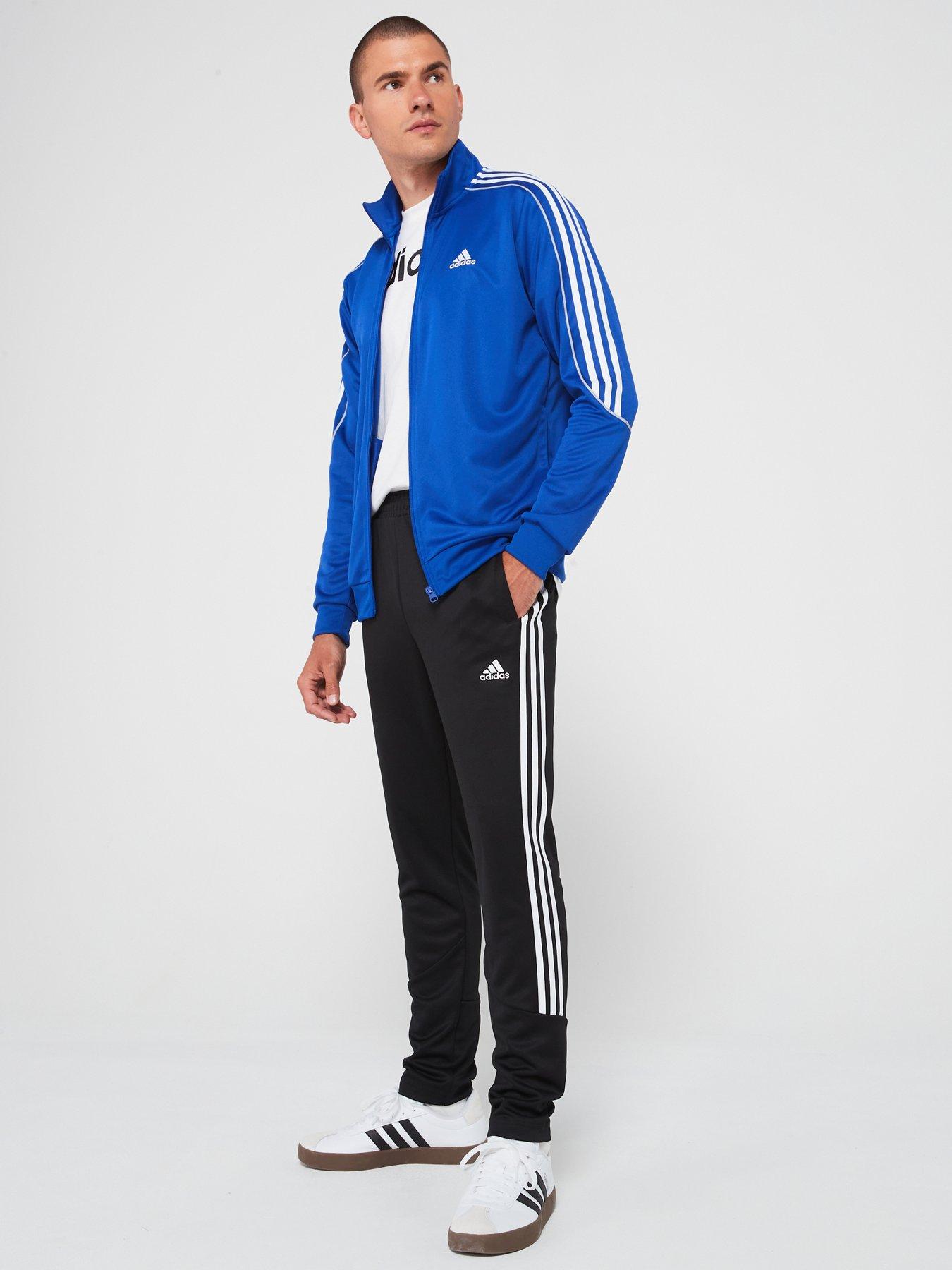 undefined Mens 3 Stripe Double Knit Tracksuit - Blue