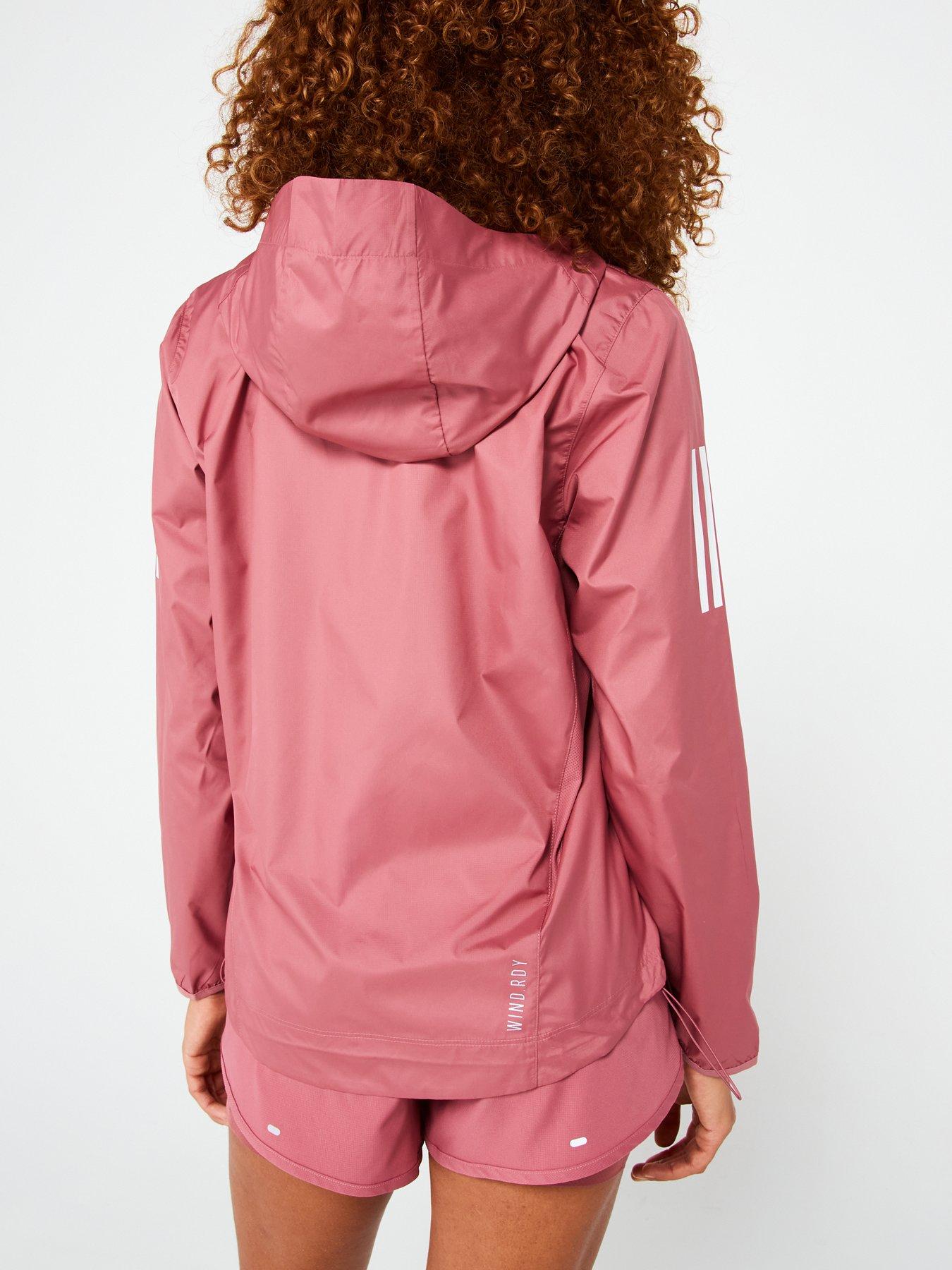 Pink Adidas Raincoat Jacket Running Jacket Neon Pink Waterproof