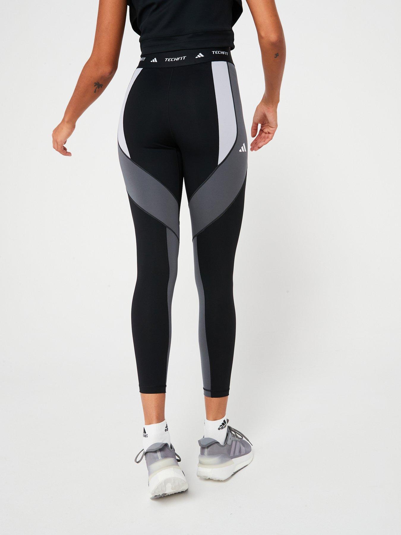 adidas Womens Training Tech Fit Colourblock 7/8 Tights Black Very