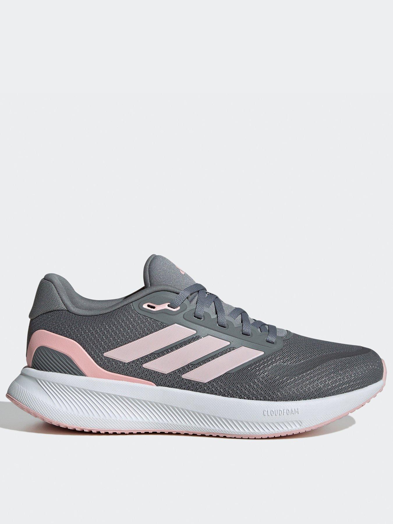 undefined Women's Running Runfalcon 5 Trainers - Grey/Sandy Pink/White