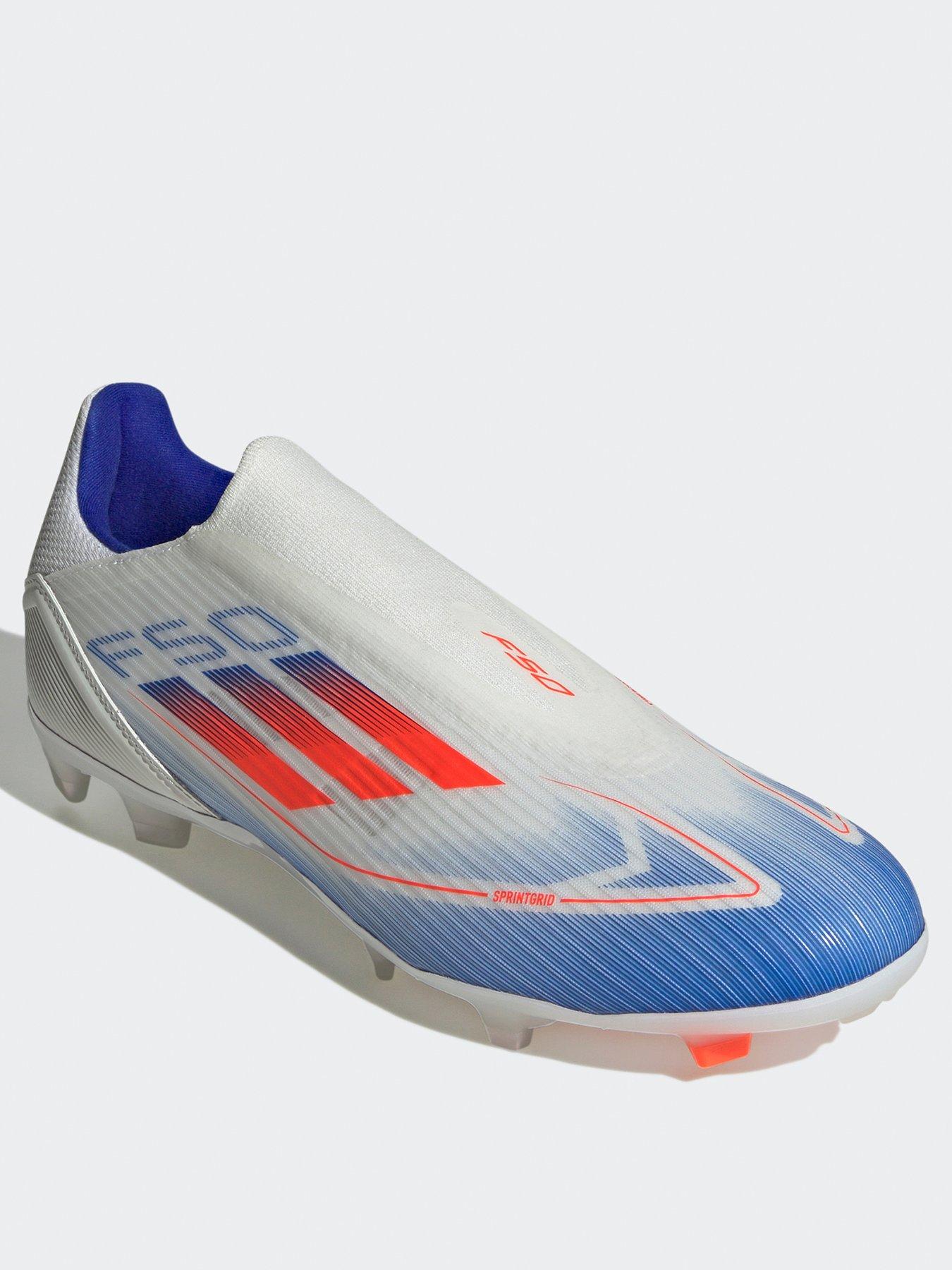 adidas Men s F50 League Laceless Firm Ground Football Boots White Very