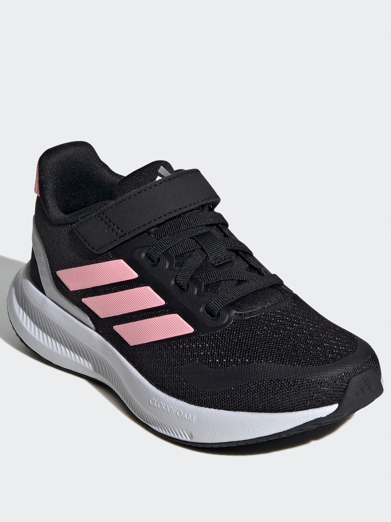 Girls shops black addidas trainers