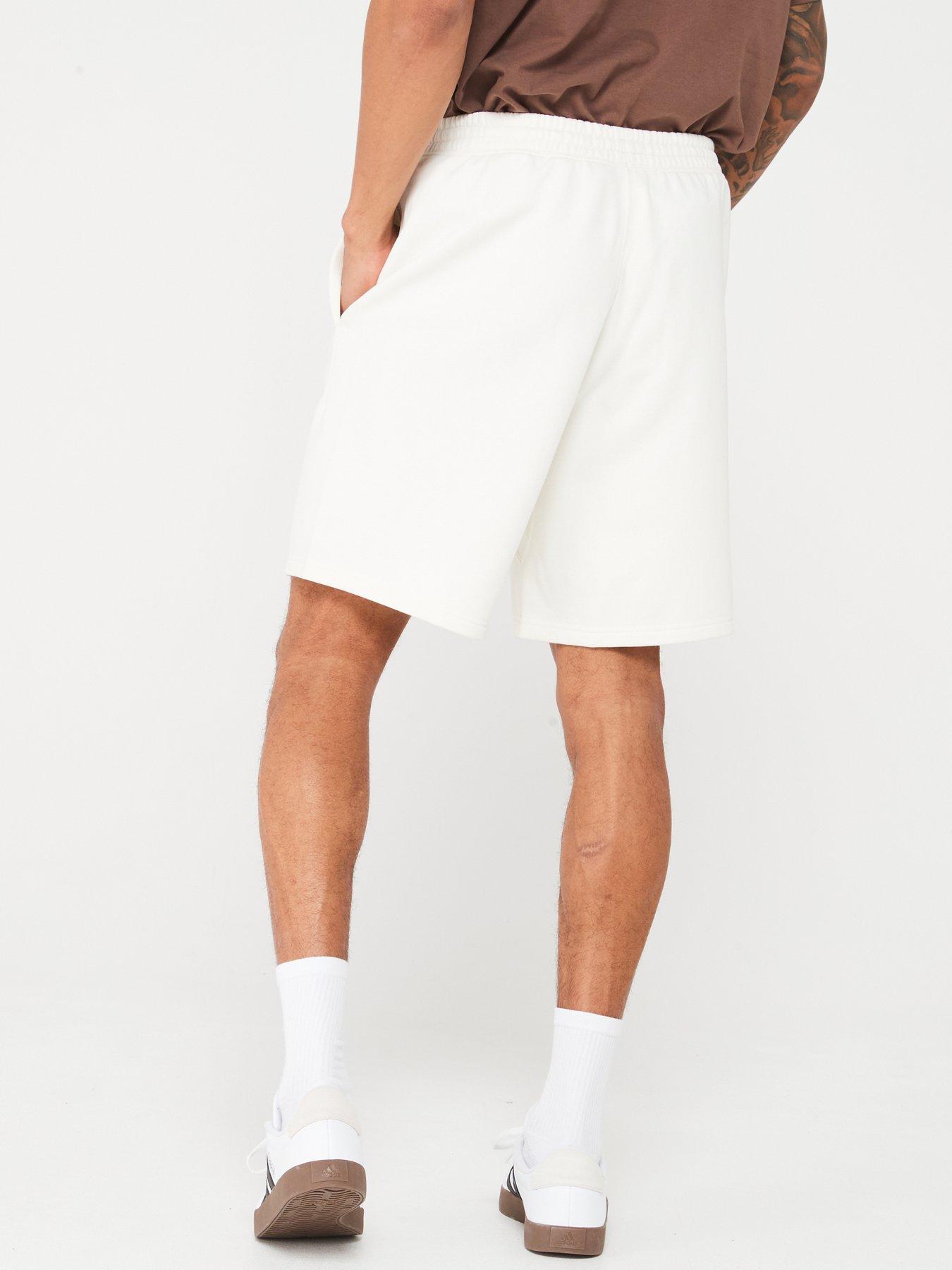 White fleece shorts mens outlet