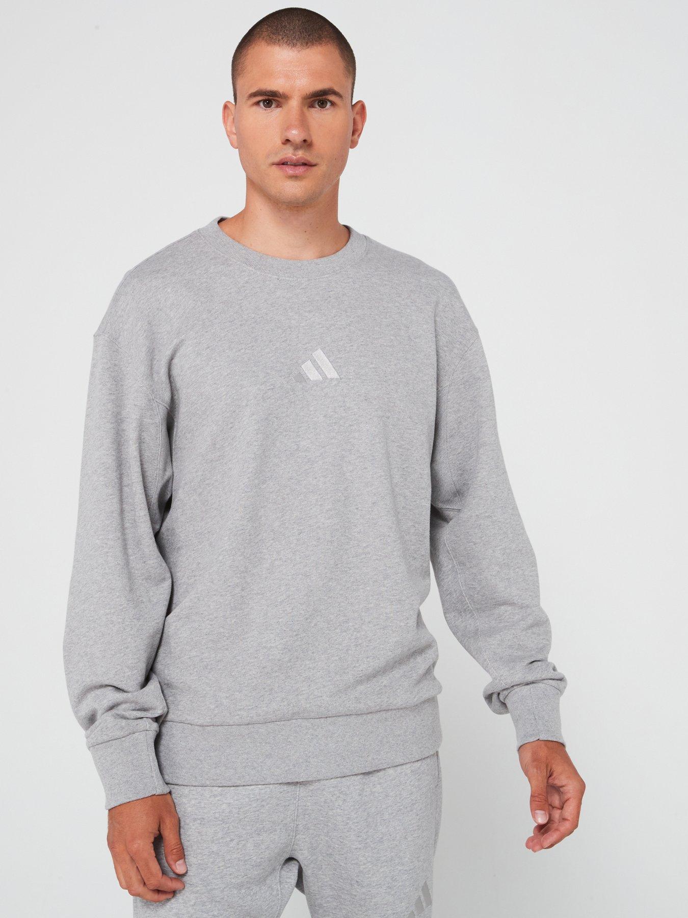 adidas Sportswear Mens All Season French Terry Crew Sweatshirt - Grey
