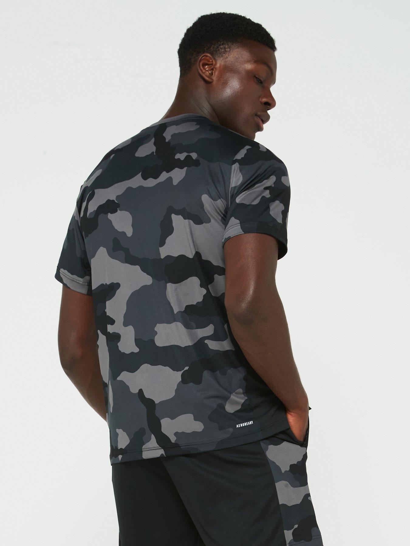 Image 2 of 6 of adidas Mens Training Camo Print T-shirt - Black