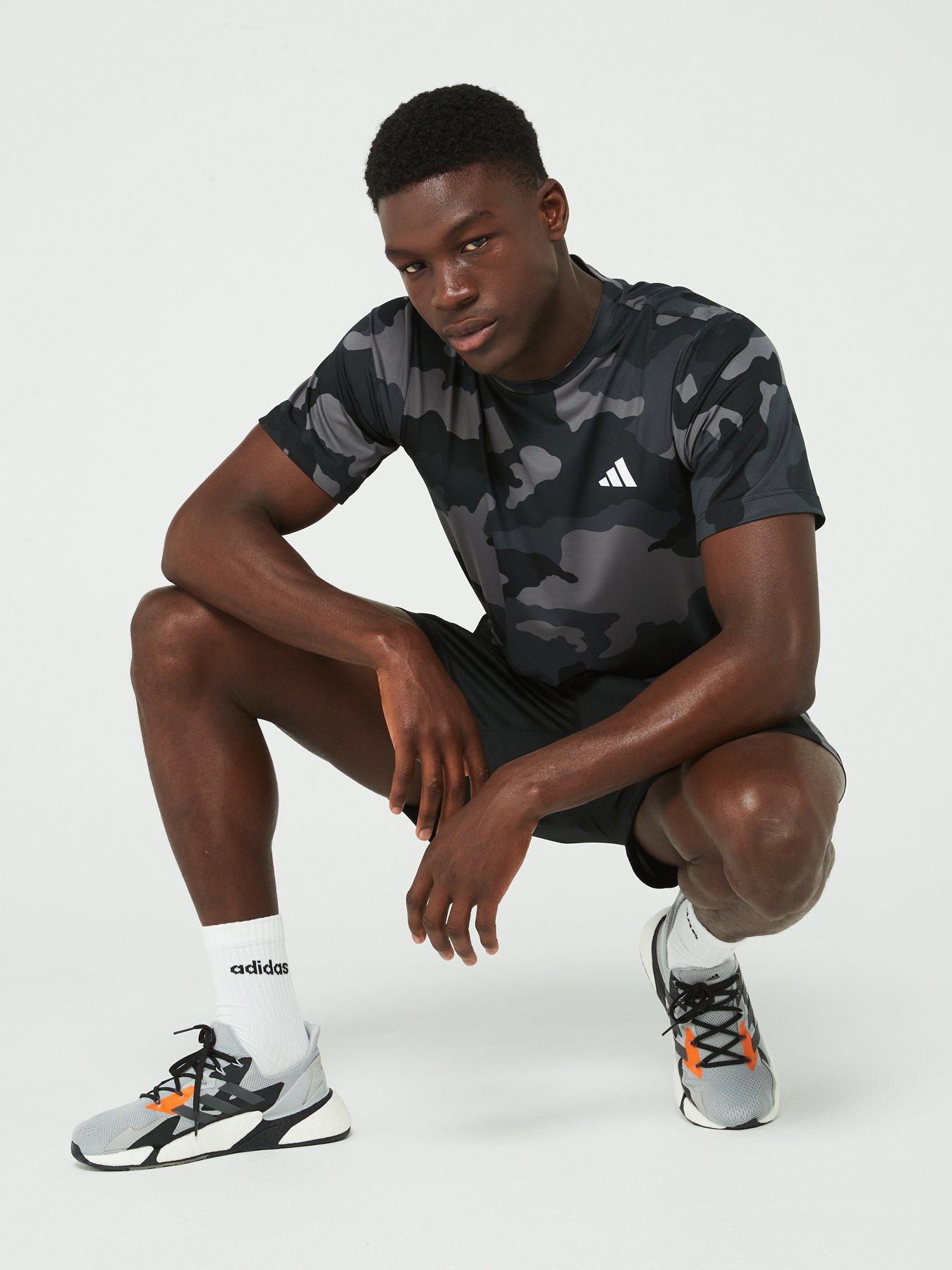 Image 4 of 6 of adidas Mens Training Camo Print T-shirt - Black
