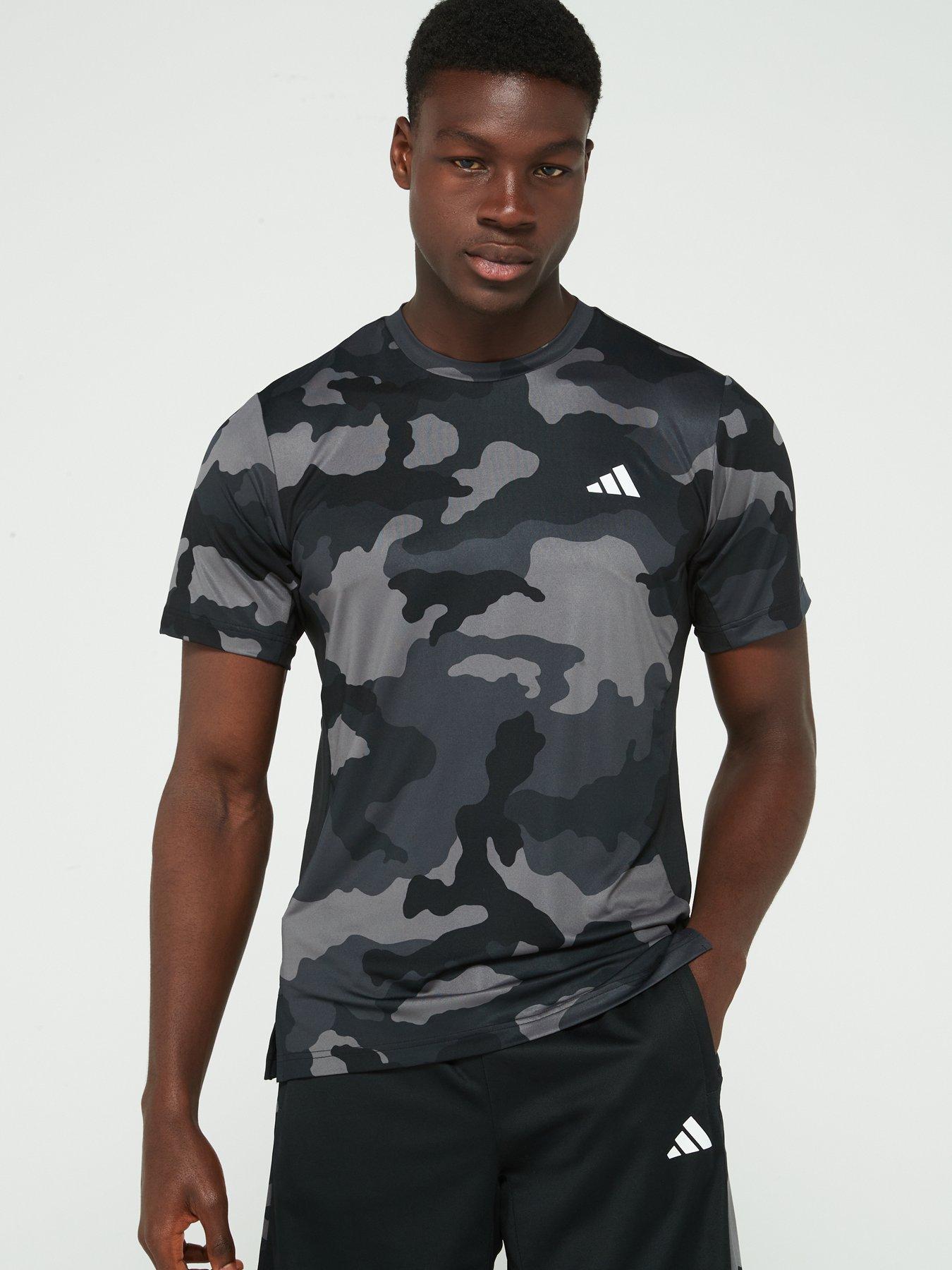 Image 5 of 6 of adidas Mens Training Camo Print T-shirt - Black