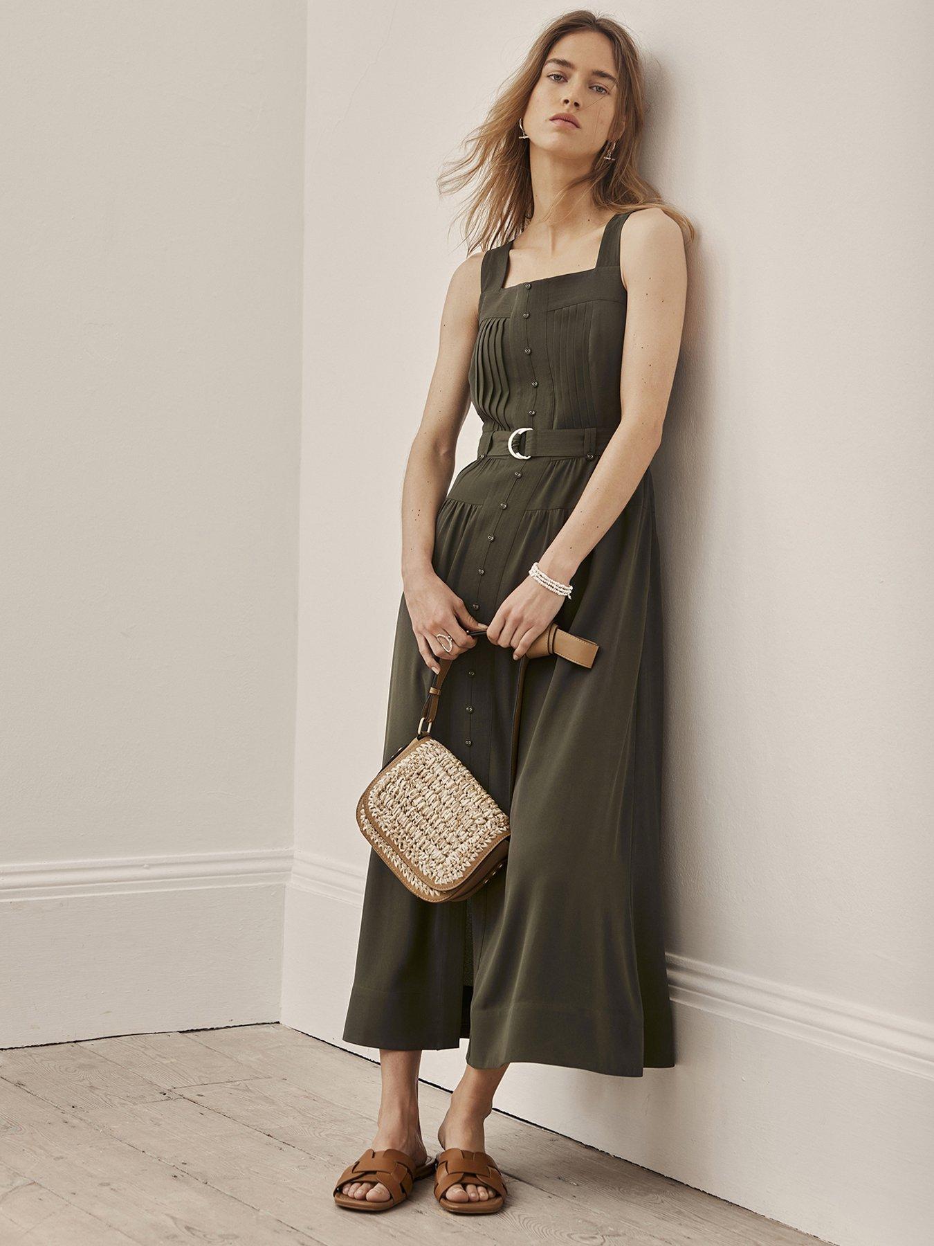 Mint Velvet Pintuck Pinafore Midi Dress Very